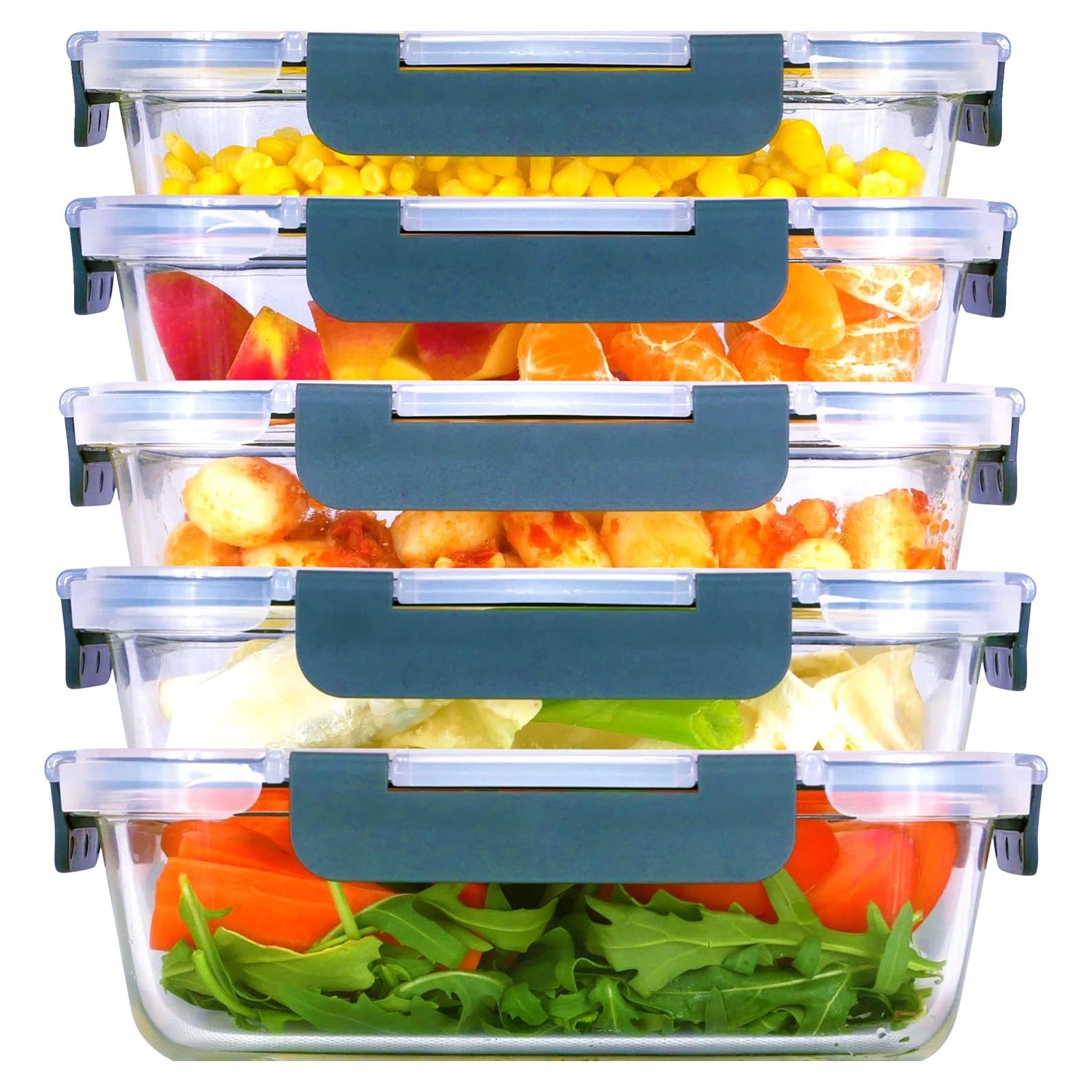 Contenedores de Vidrio Brieftons 35 Oz (1.04 L) - Paquete de 5