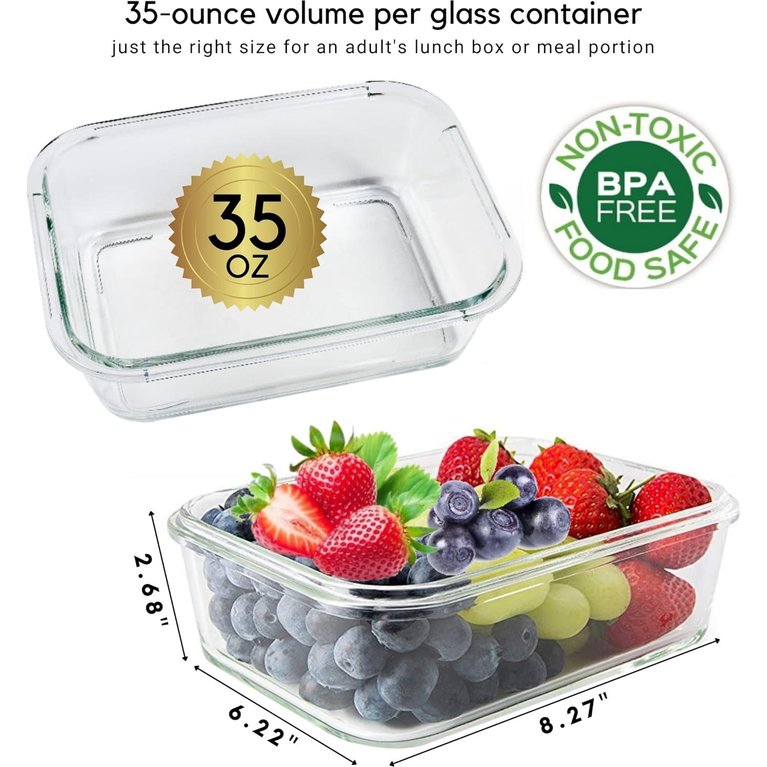 Contenedores de Vidrio Brieftons 35 Oz (1.04 L) - Paquete de 5