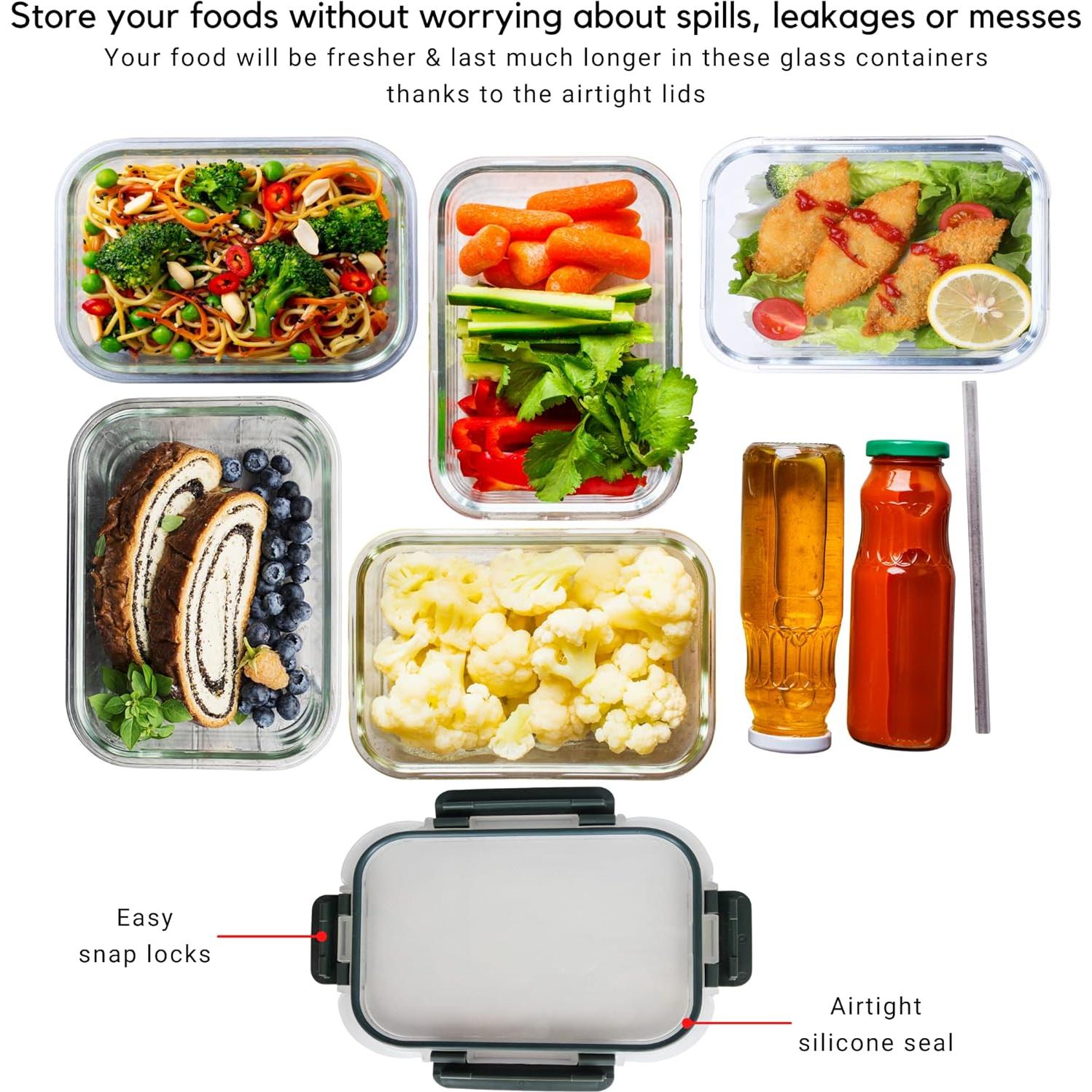 Contenedores de Vidrio Brieftons 35 Oz (1.04 L) - Paquete de 5