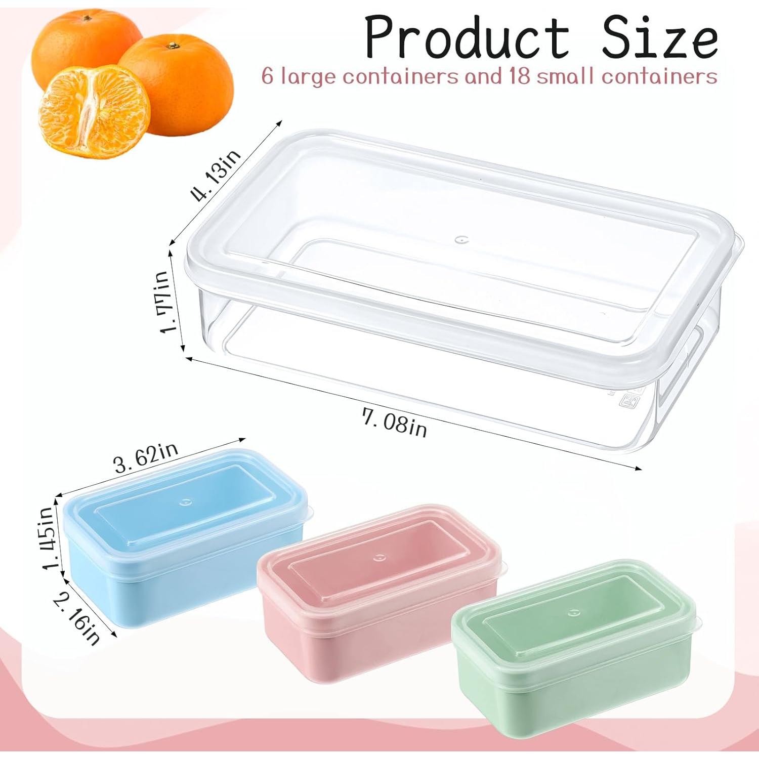 Set de 6 Contenedores KALIONE para Snacks con 3 Compartimentos