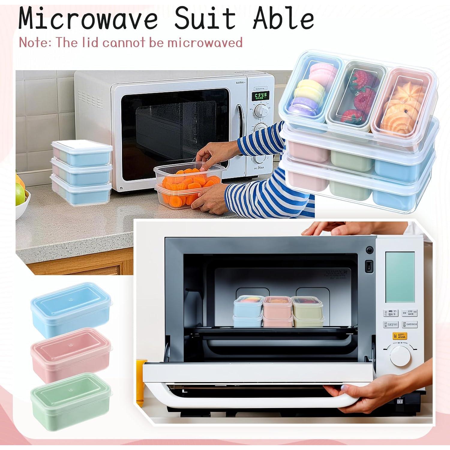 Set de 6 Contenedores KALIONE para Snacks con 3 Compartimentos