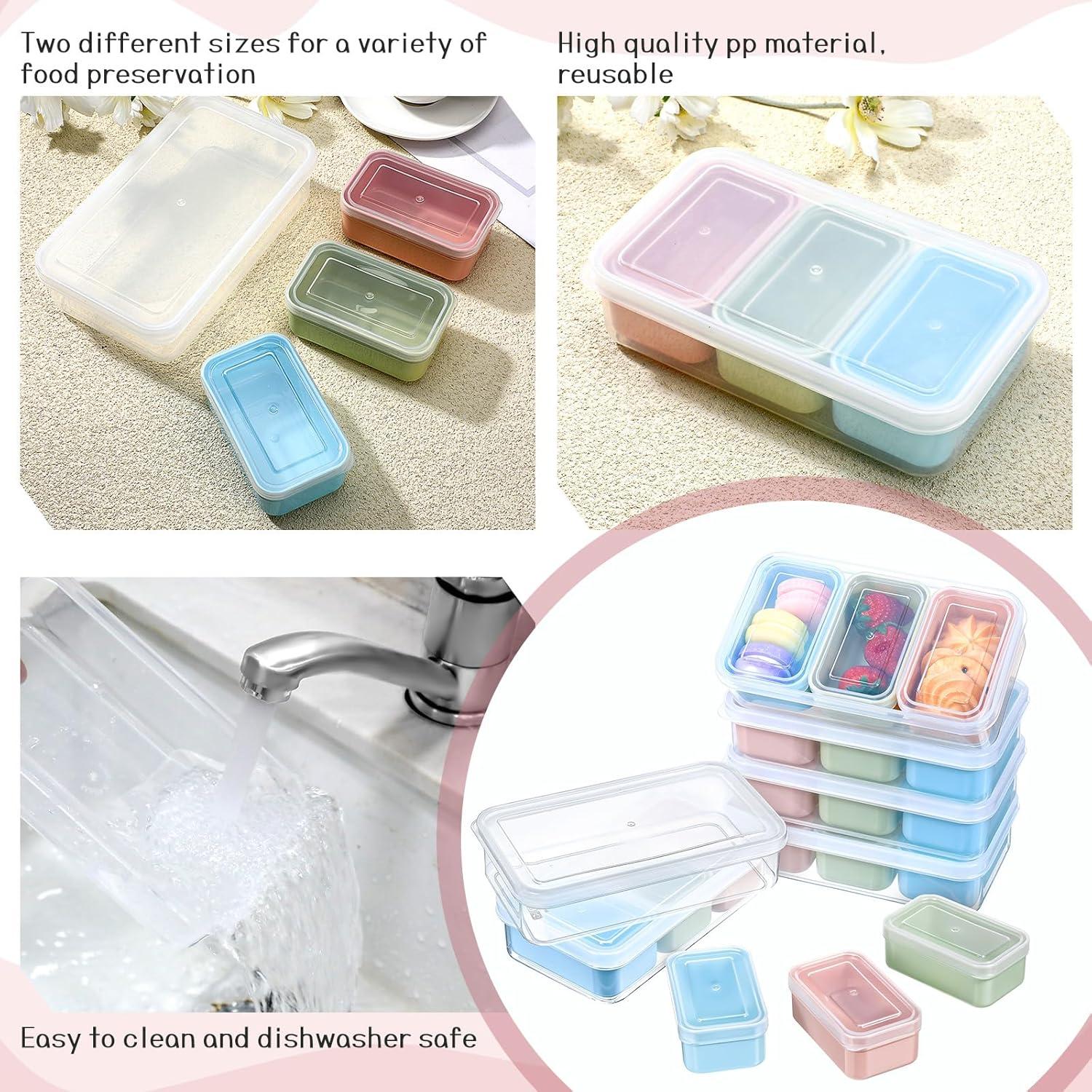 Set de 6 Contenedores KALIONE para Snacks con 3 Compartimentos