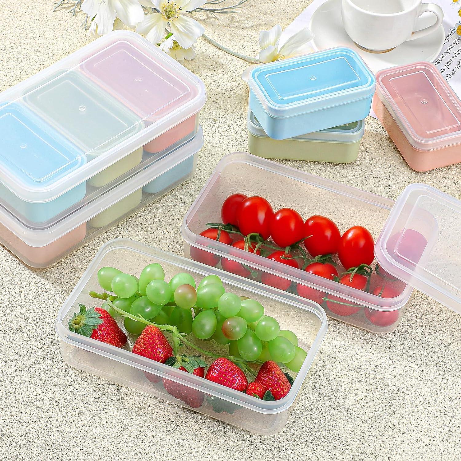 Set de 6 Contenedores KALIONE para Snacks con 3 Compartimentos