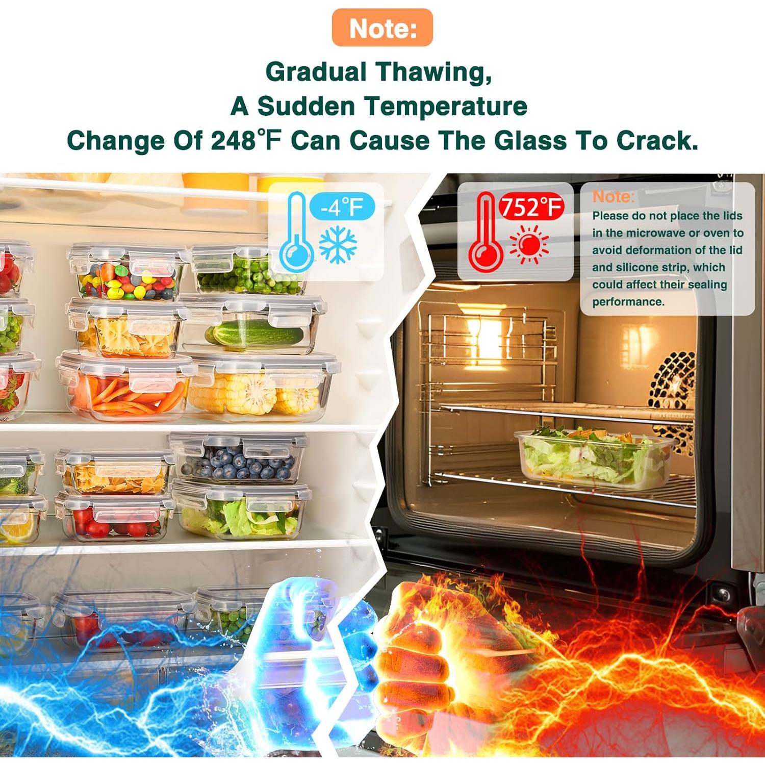 Set de 10 Contenedores de Almacenamiento de Vidrio Glotoch