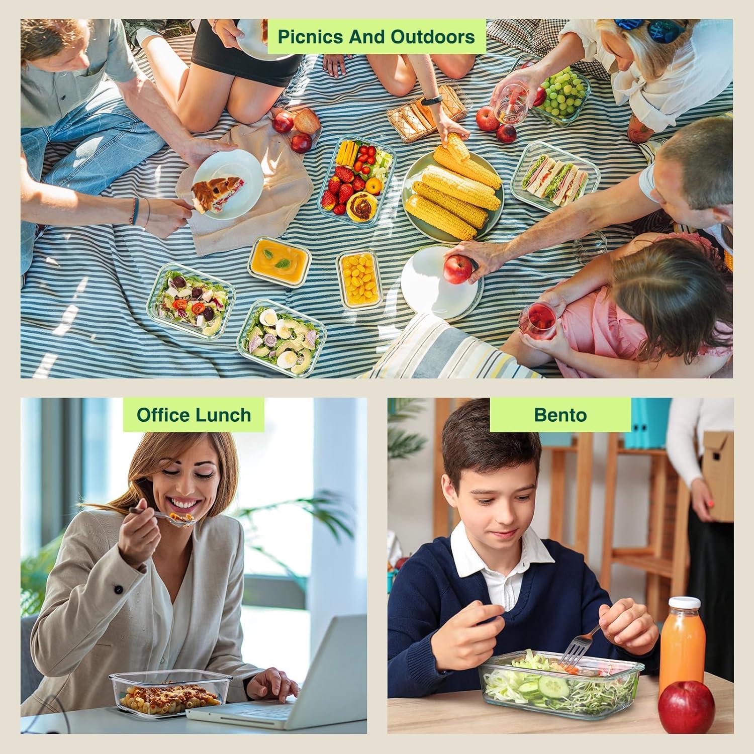 Set de 10 Contenedores de Almacenamiento de Vidrio Glotoch