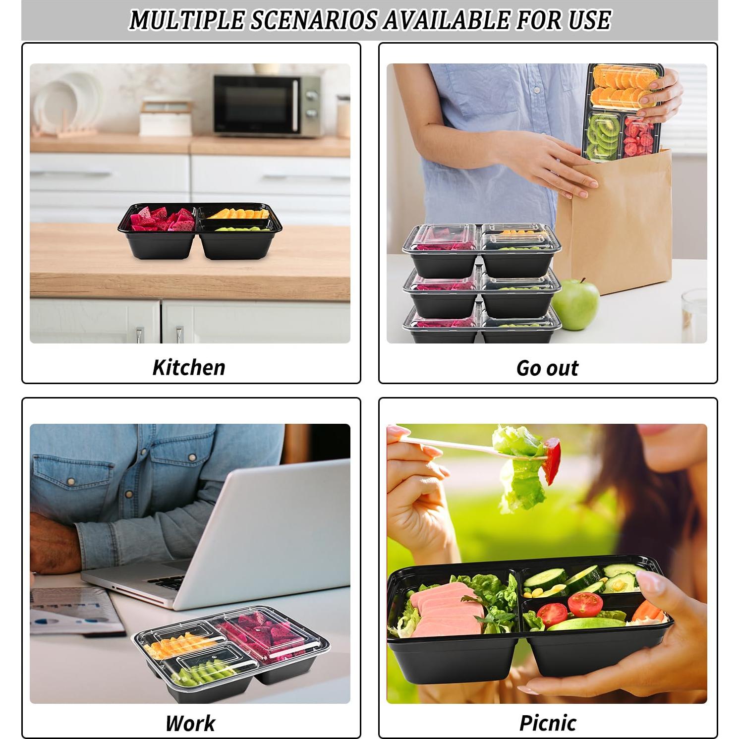 22 Contenedores de Comida Bento 43 OZ Festival Deportivo