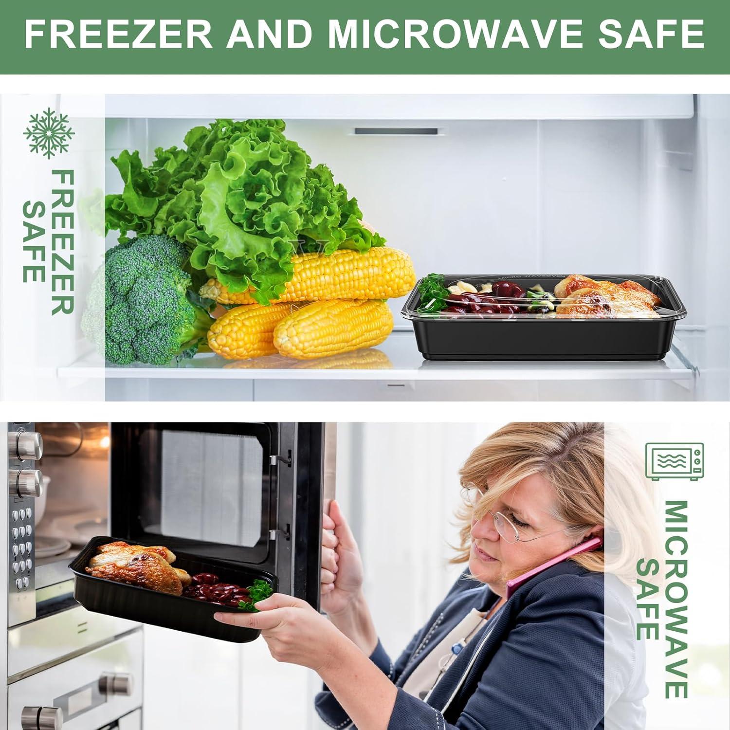 Contenedores de Comida Desechables Kapawze 38 OZ - 92 Pcs