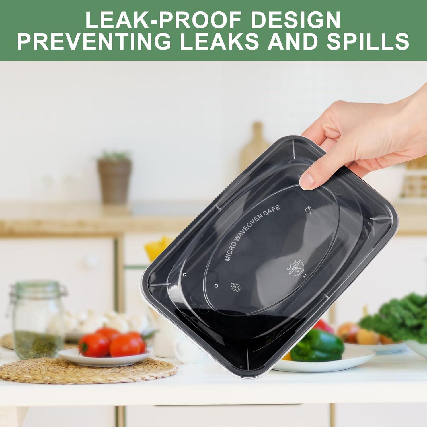 Contenedores de Comida Desechables Kapawze 38 OZ - 92 Pcs