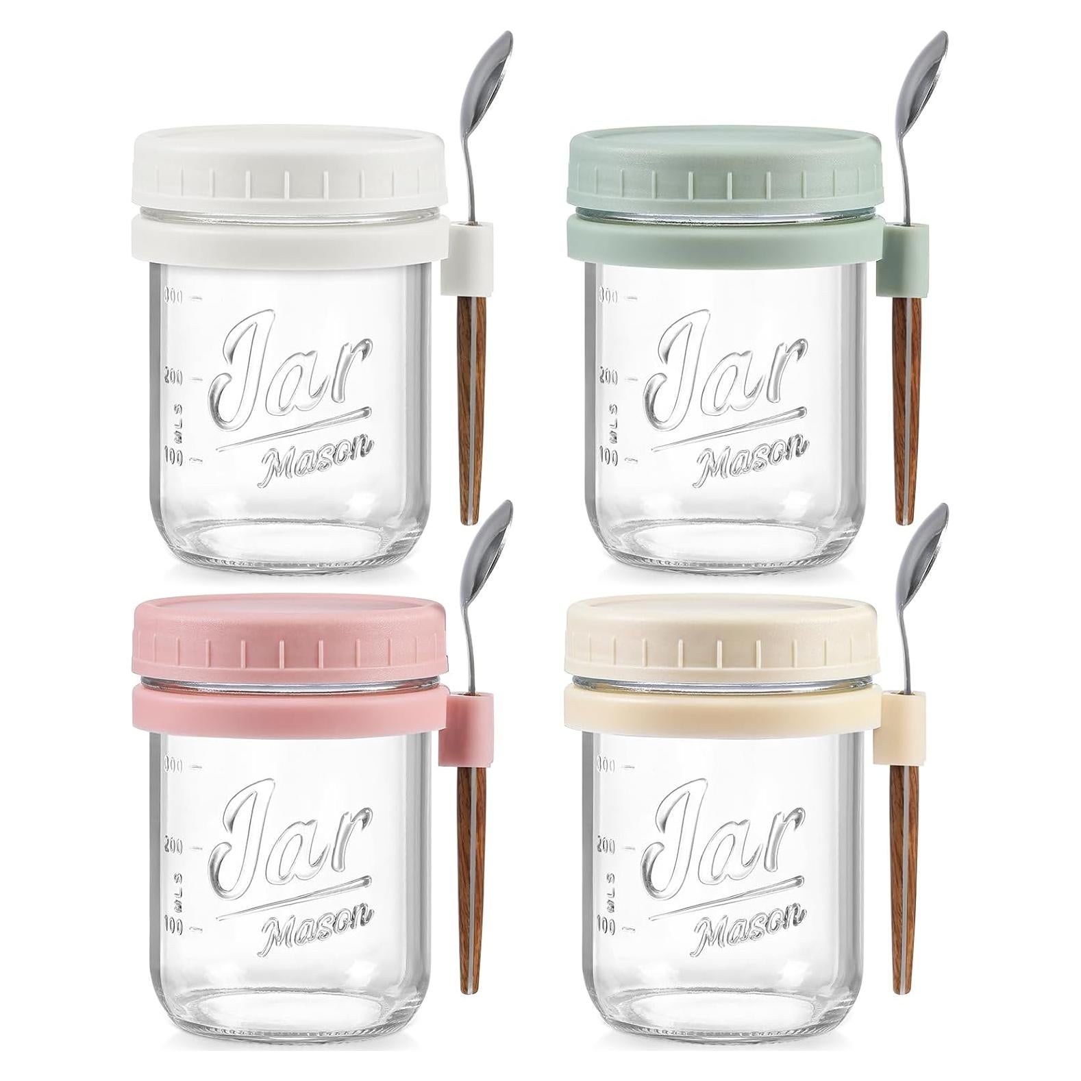 Tarros de Cristal Mason LANDNEOO 473 ml 4 Pack con Tapas