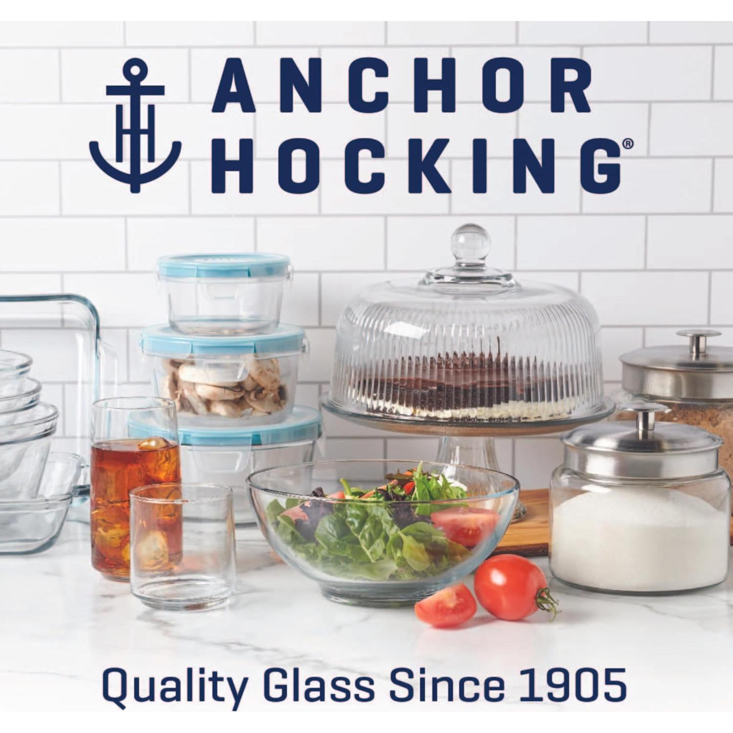 Juego de 4 Contenedores de Vidrio Anchor Hocking 2 Tazas