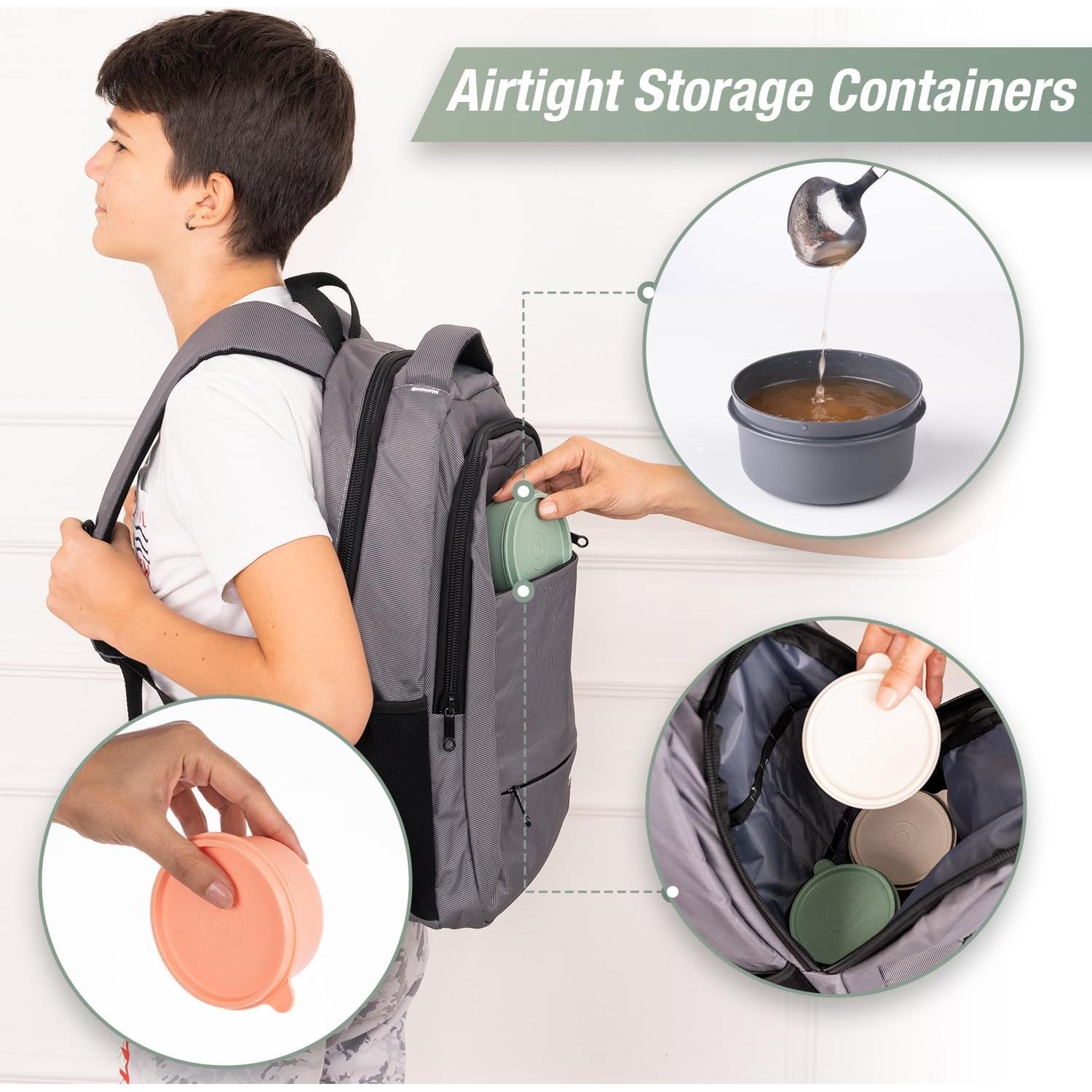 Set de 10 Contenedores Redondos Eynel 9 oz A Prueba de Fugas