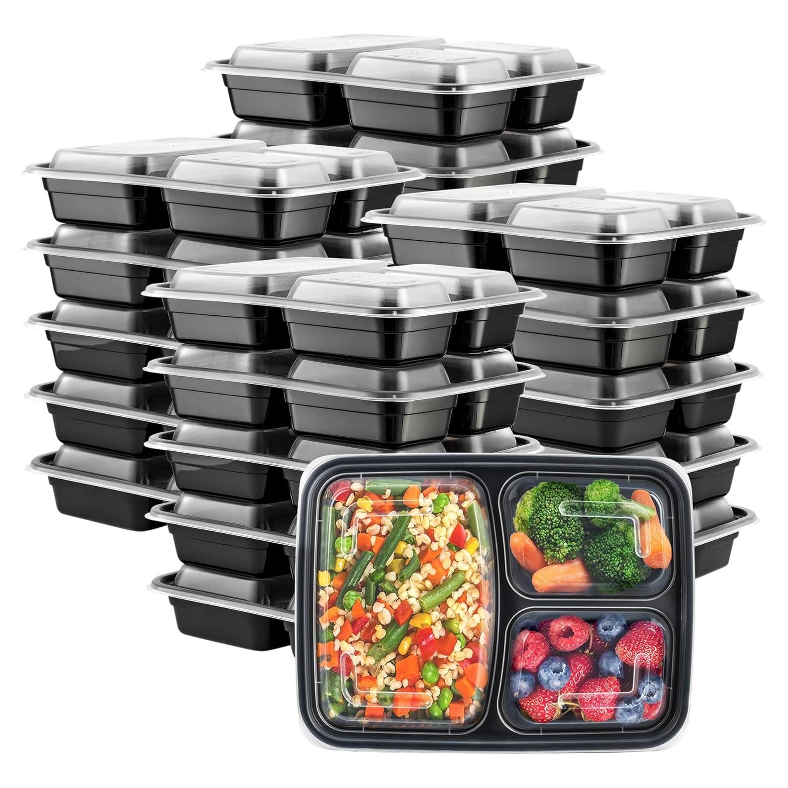 Contenedores de Comida Reutilizables Paquete Cómodo 50 Pzas 24 oz