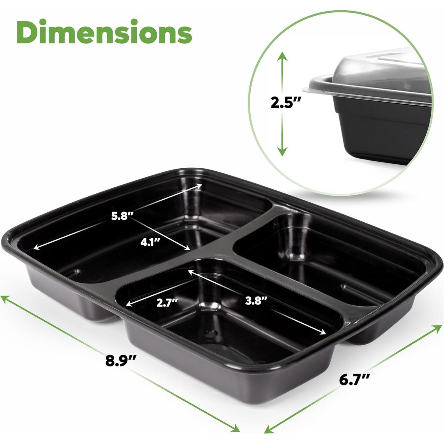 Contenedores de Comida Reutilizables Paquete Cómodo 50 Pzas 24 oz