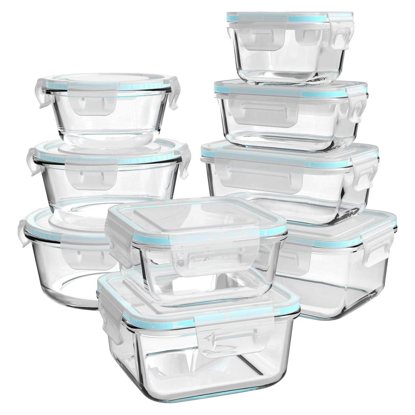 Juego de Contenedores de Almacenamiento de Comida AILTEC 18 Piezas Vidrio