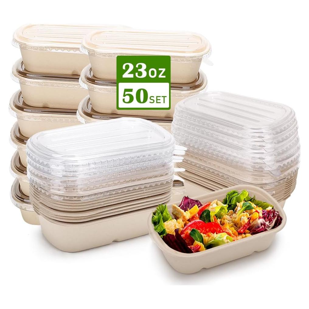 Contenedores Desechables Aksipo 50 Paquete 700 ml Rectangulares