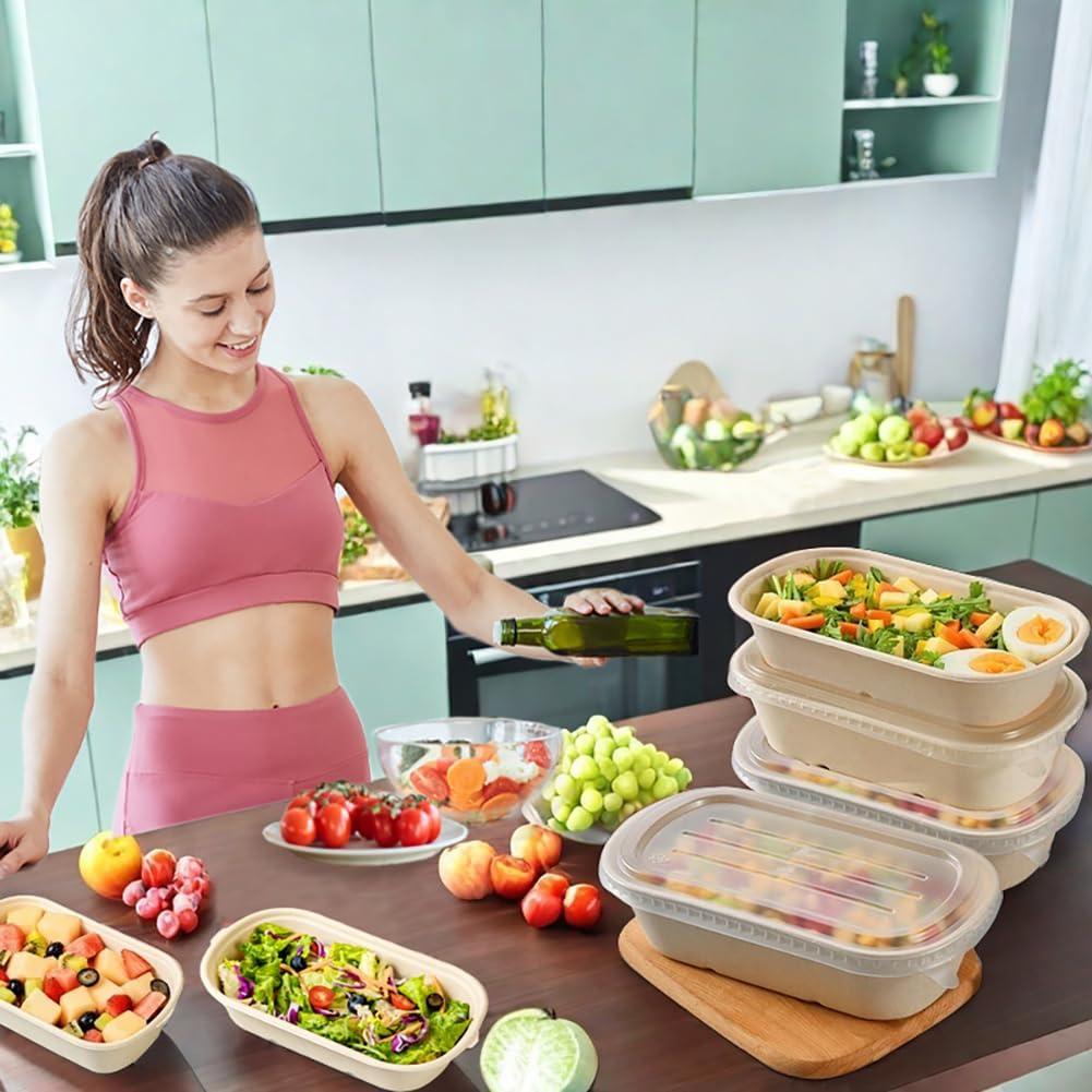 Contenedores Desechables Aksipo 50 Paquete 700 ml Rectangulares