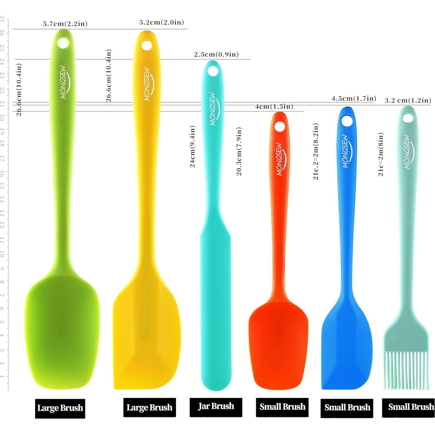 Conjunto de 6 Espátulas de Silicona MONGSEW Resistente al Calor