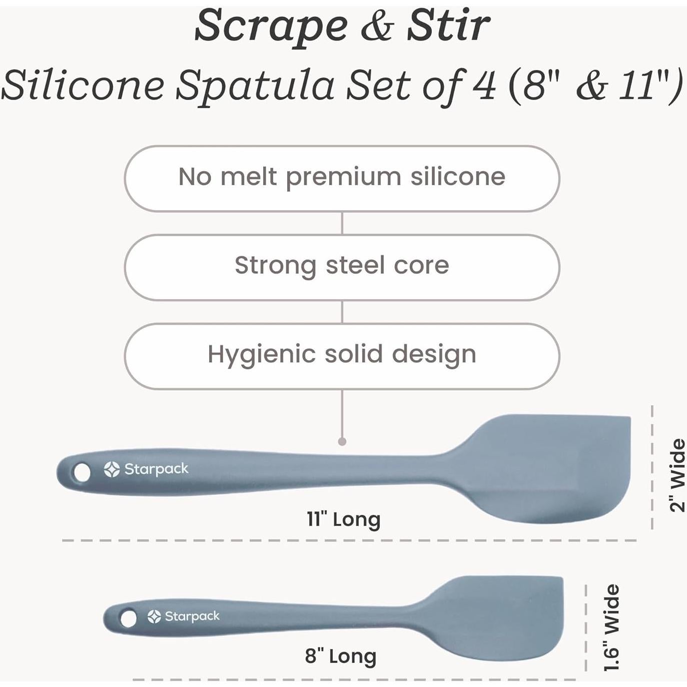 Juego de Espátulas de Silicona StarPack 4 Pzs Resistente al Calor