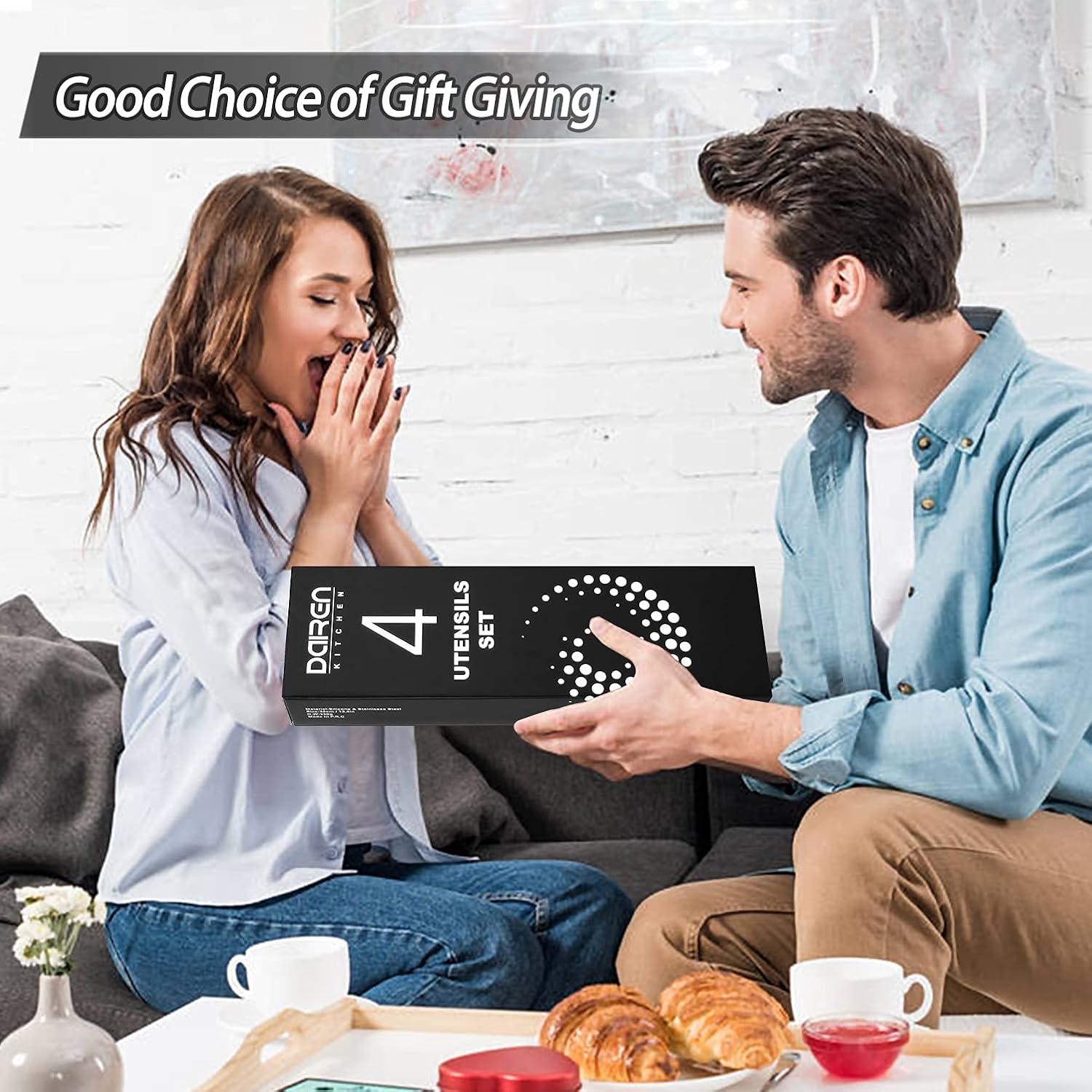 Paquete de 4 utensilios de cocina DaiRen Kitchen - Silicona y Acero Inoxidable