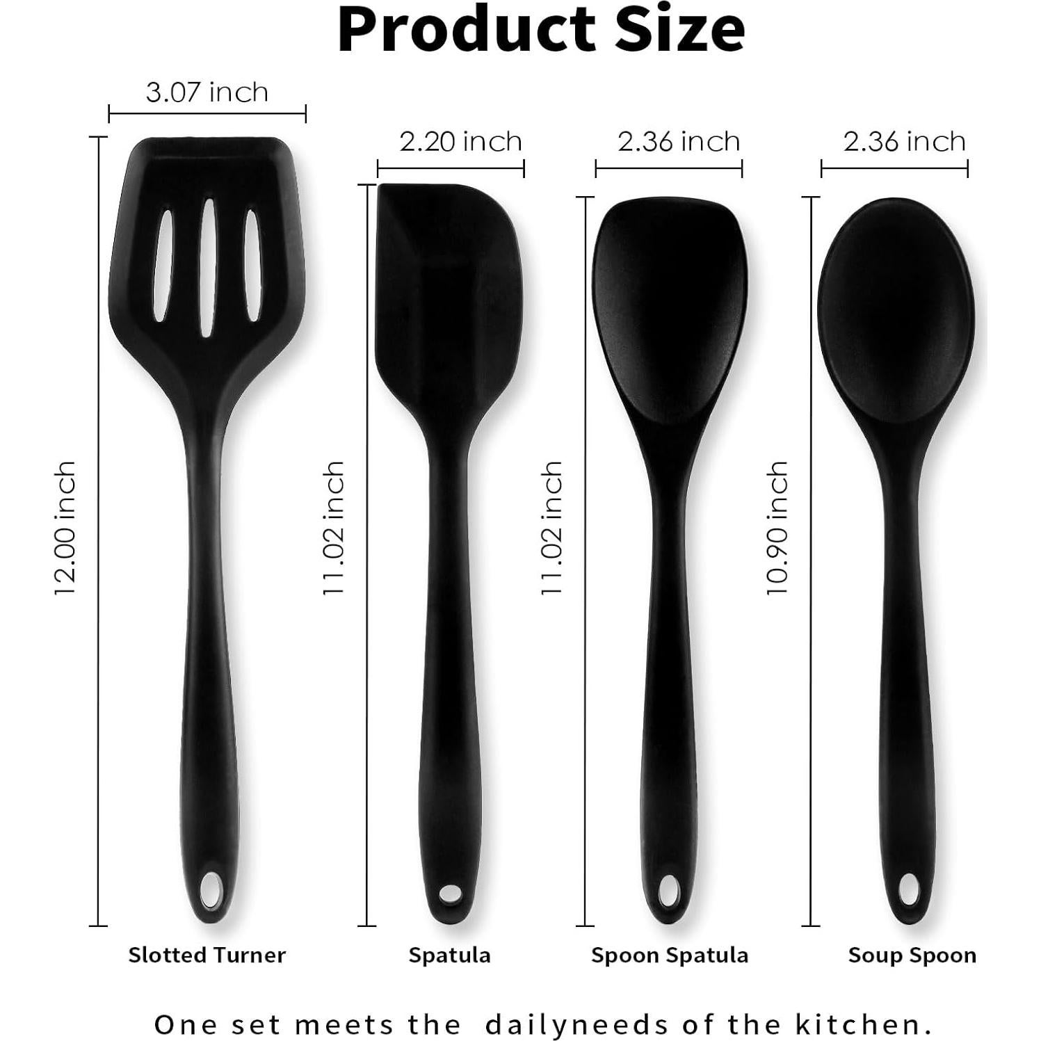 Juego de 4 Espátulas de Silicona RCMo - Resistente al Calor