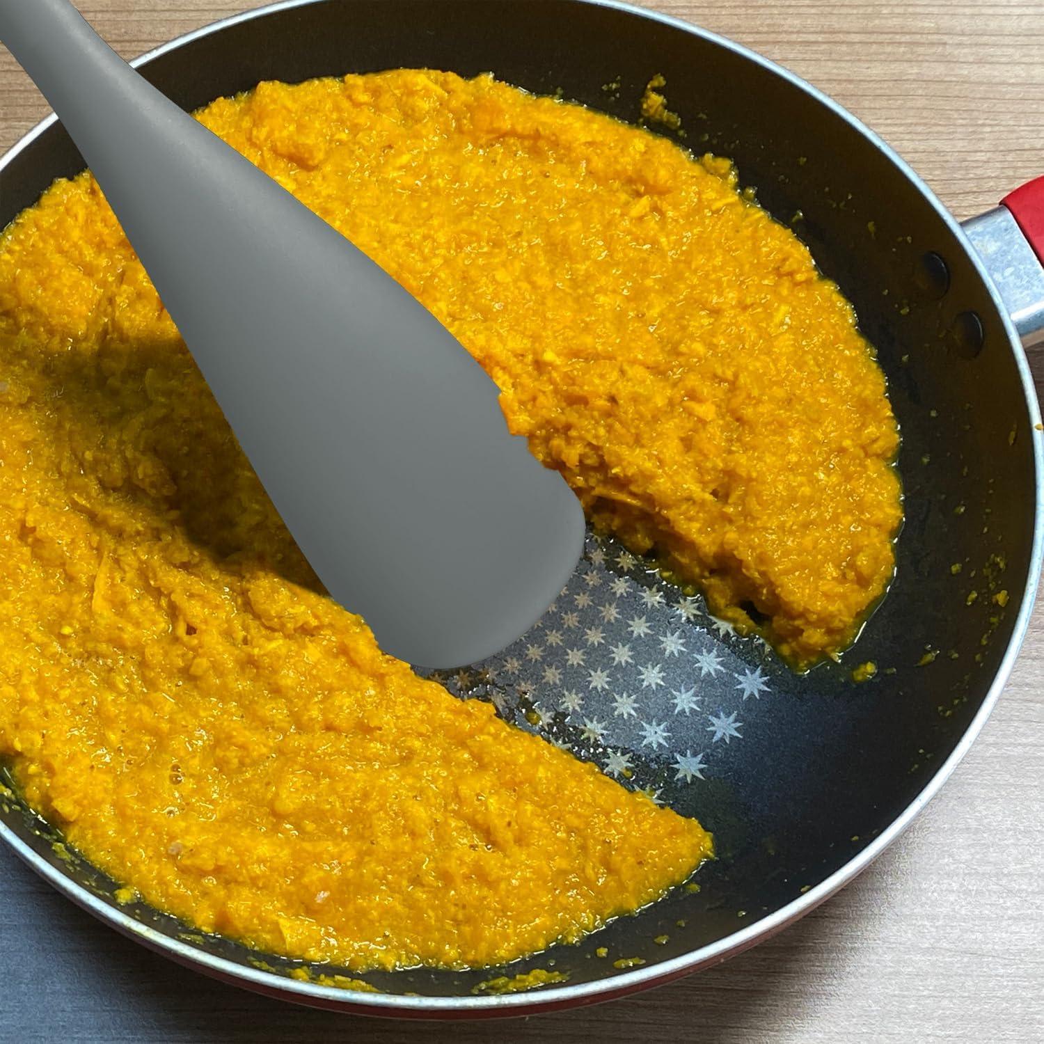 Cuchara Espátula de Silicona XiaoZu 32 cm Gris 2 Pzs Libre BPA