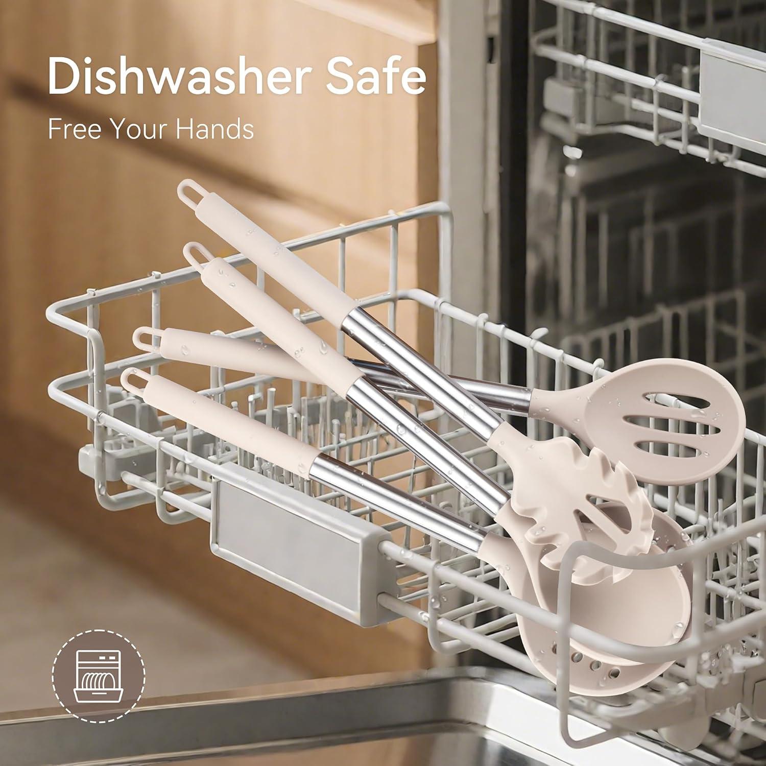 Juego de Utensilios de Cocina NCUE 28 Piezas Silicona Acero Inoxidable