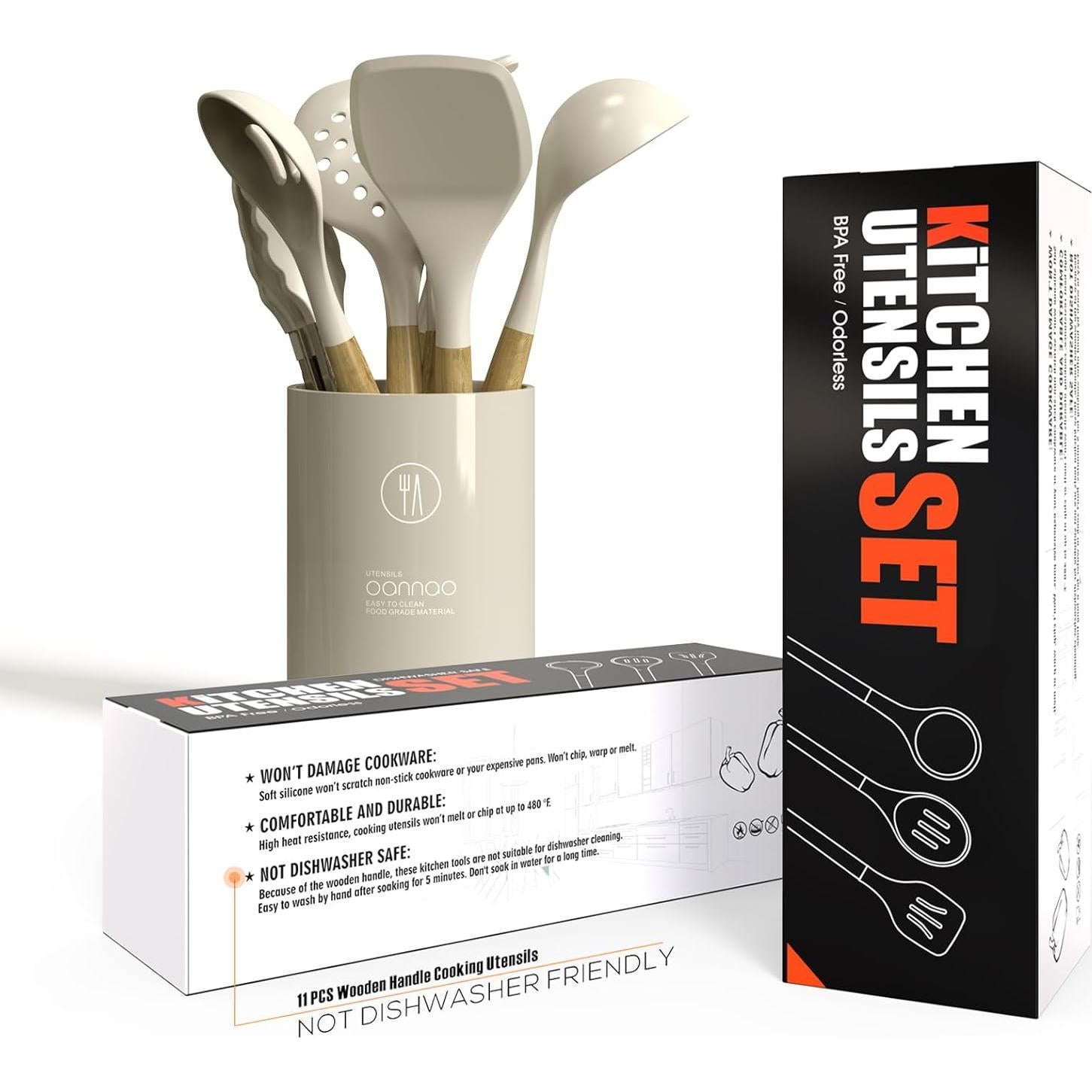 Juego de Utensilios de Cocina de Silicona Oannao 14 Piezas