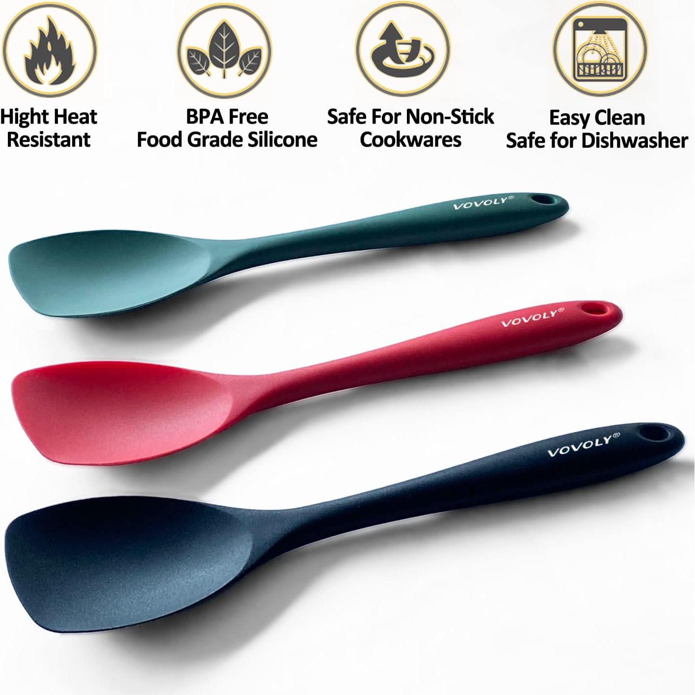 Juego de Cucharas Espátula de Silicona VOVOLY Resistente al Calor