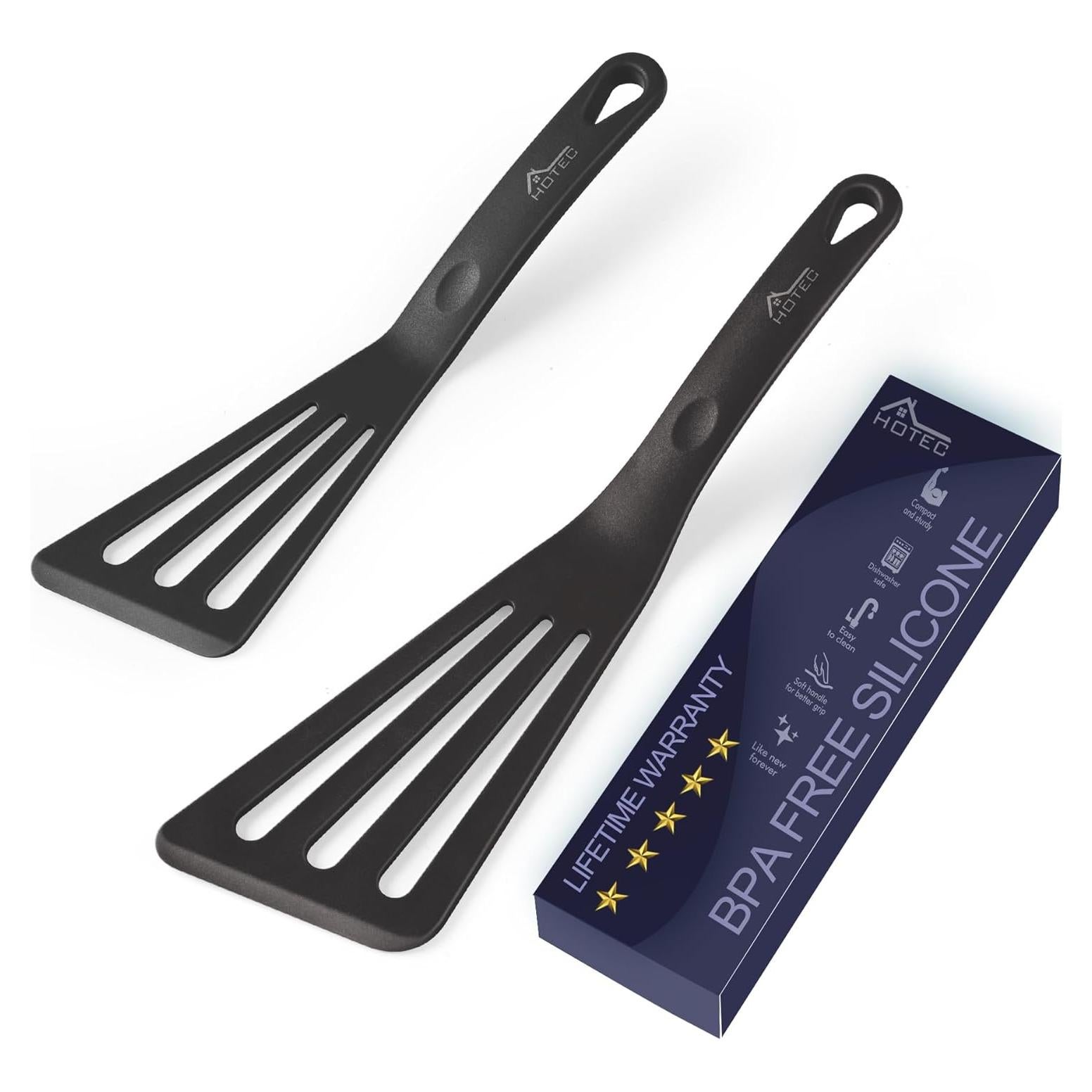 Set de Espátulas Ranuradas de Silicona HOTEC - 2 Piezas