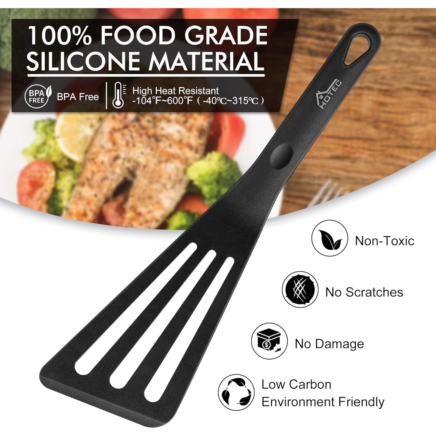 Set de Espátulas Ranuradas de Silicona HOTEC - 2 Piezas