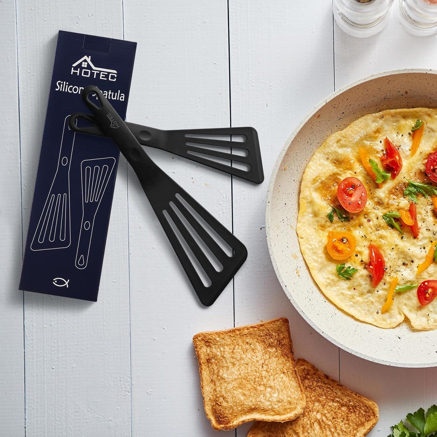 Set de Espátulas Ranuradas de Silicona HOTEC - 2 Piezas