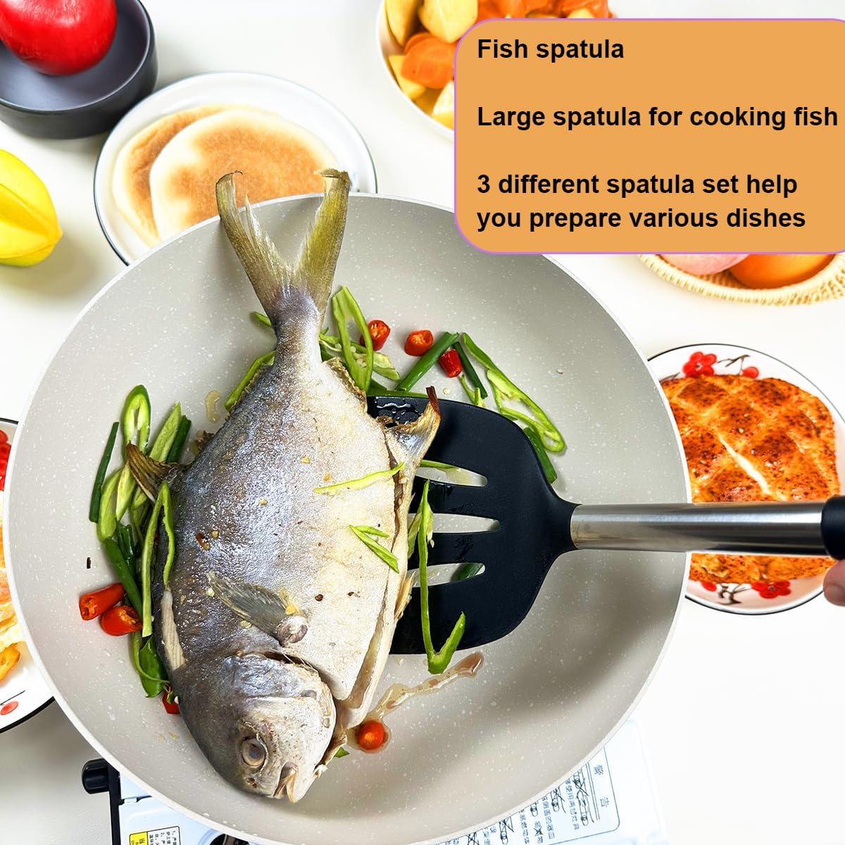 Juego de 3 Espátulas de Silicona KLAQQED Resistente al Calor