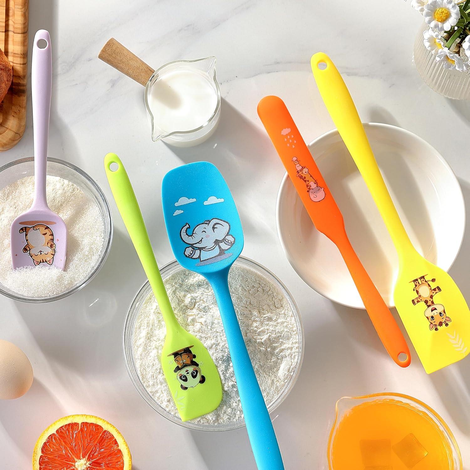 Juego de Espátulas de Silicona DQELFA 5 Piezas Multicolores