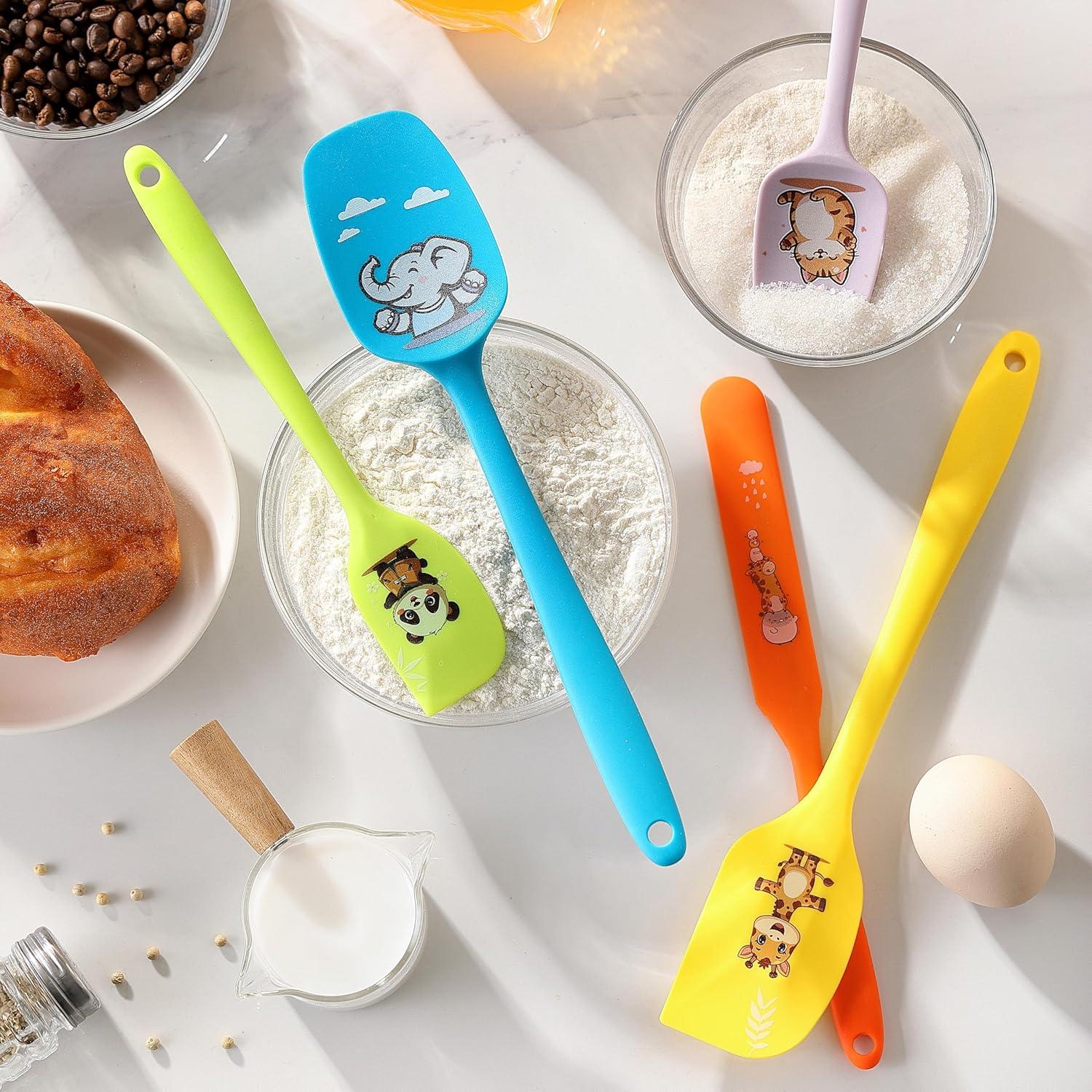 Juego de Espátulas de Silicona DQELFA 5 Piezas Multicolores