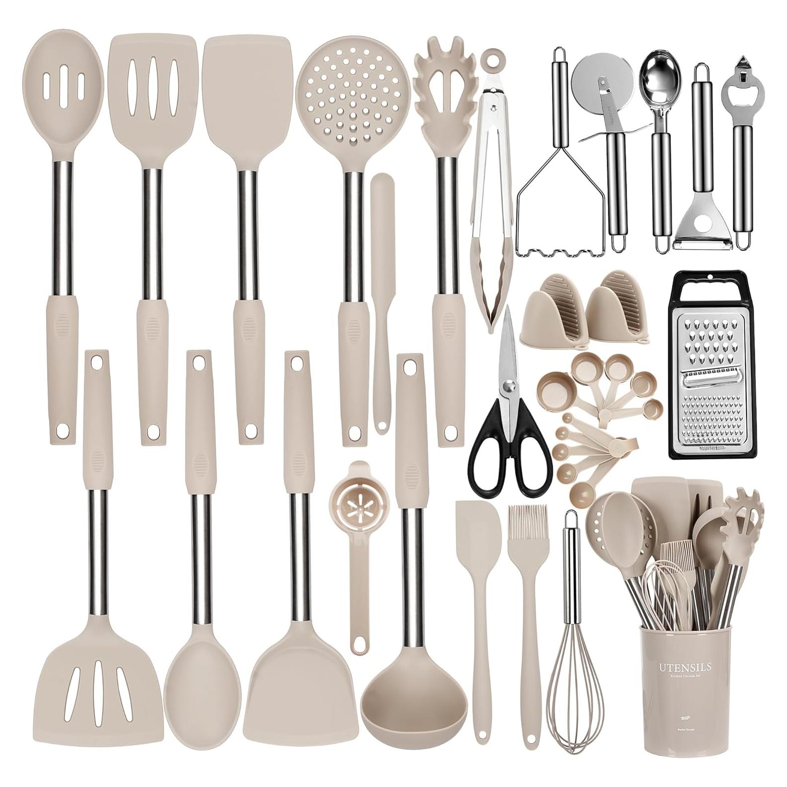 Juego de Utensilios de Cocina NCUE 35 Piezas Silicona Acero