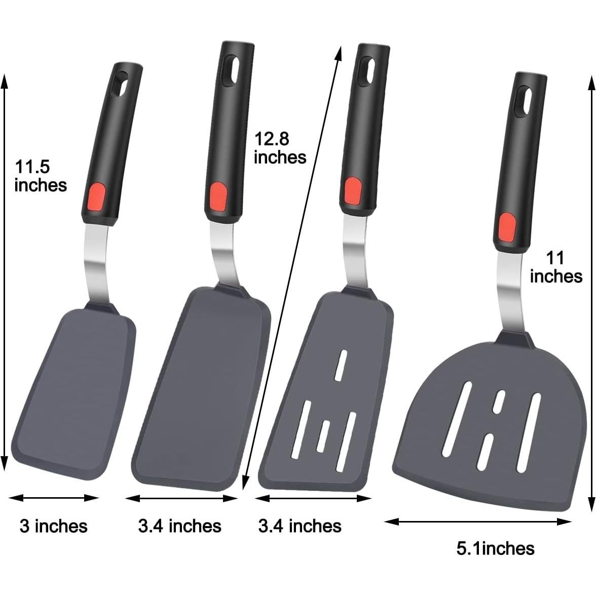 Juego de 4 Espátulas de Silicona KLAQQED Resistentes al Calor