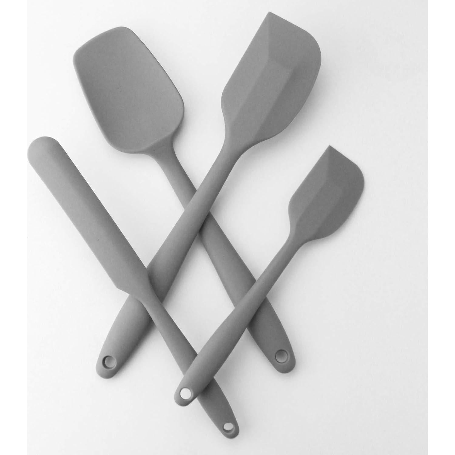 Juego de Espátulas de Silicona JXWING 4 Piezas Gris