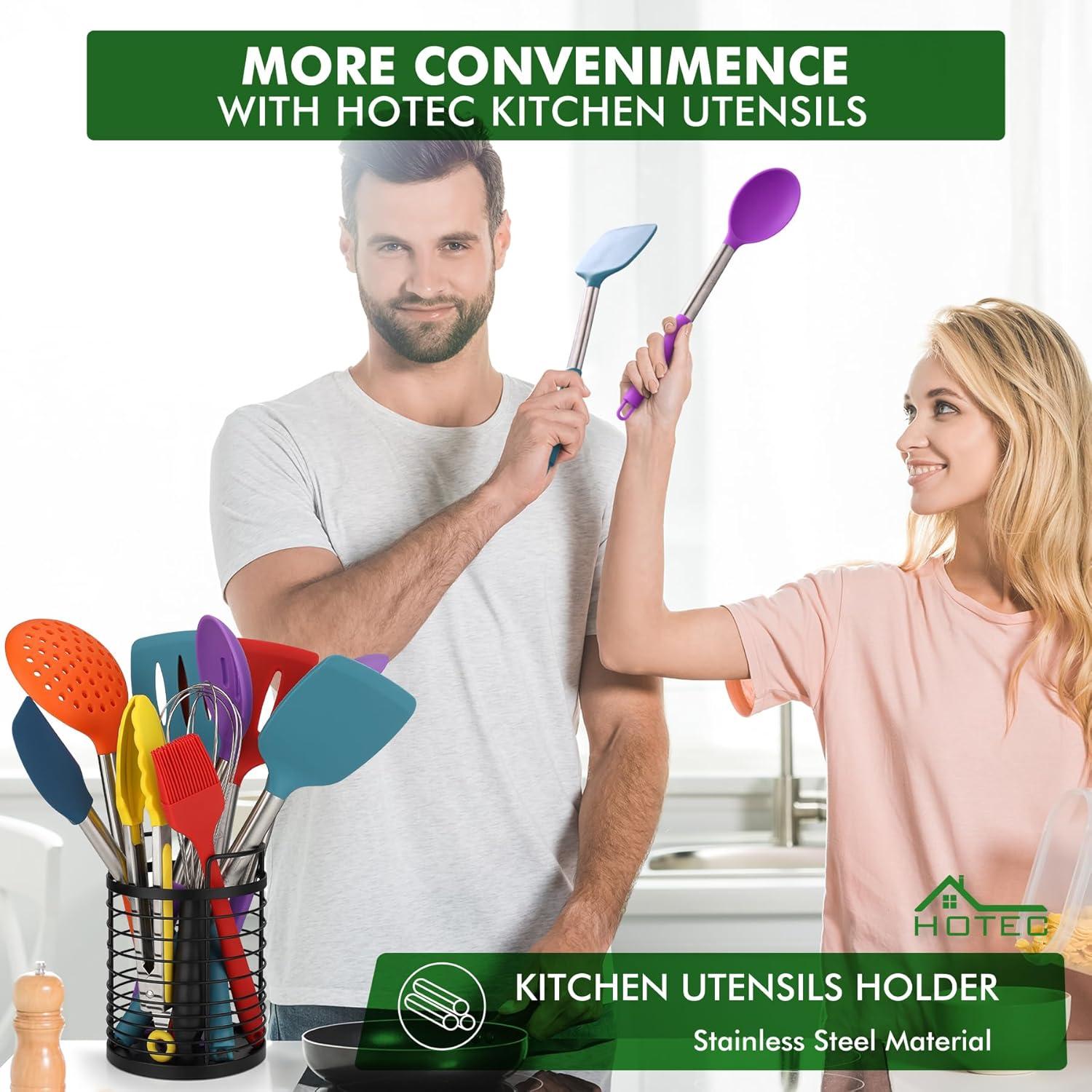 Juego de Utensilios de Cocina HOTEC 14pcs Silicona Multicolor