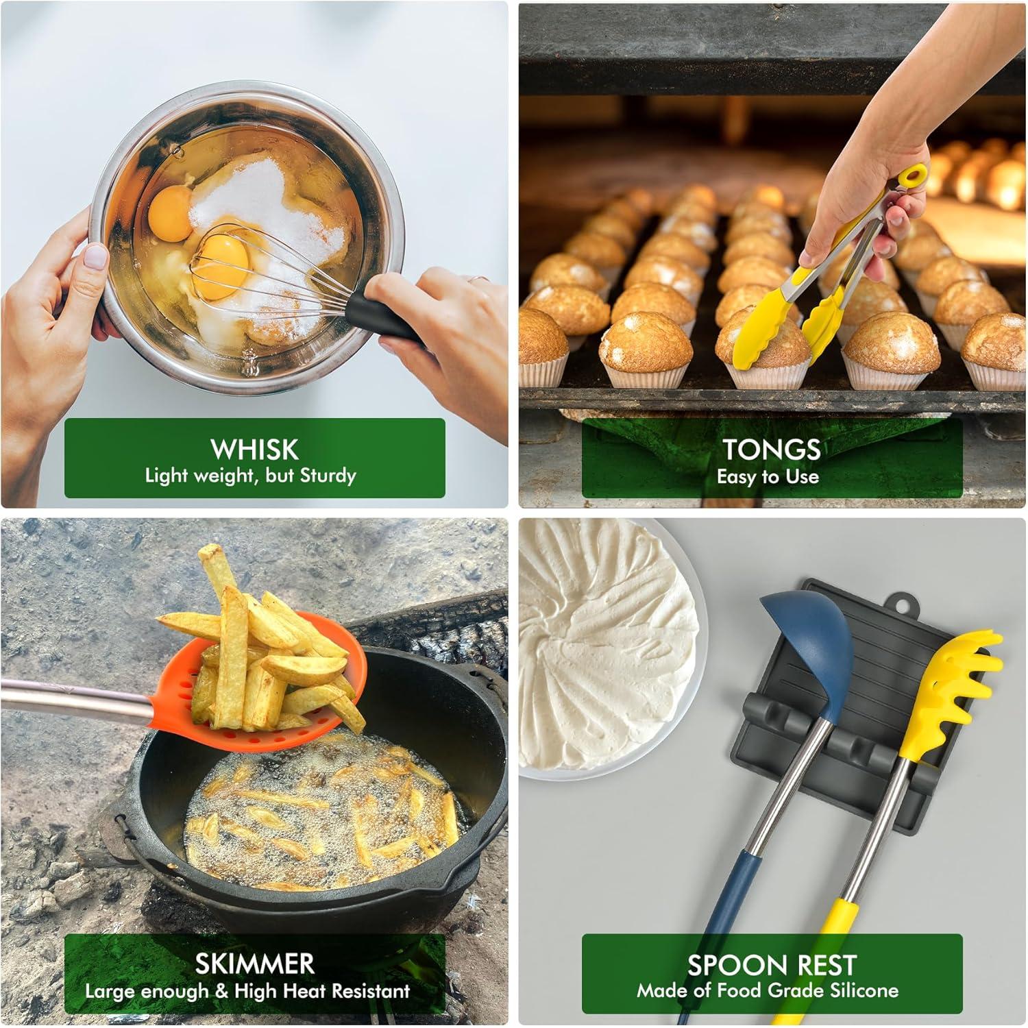 Juego de Utensilios de Cocina HOTEC 14pcs Silicona Multicolor