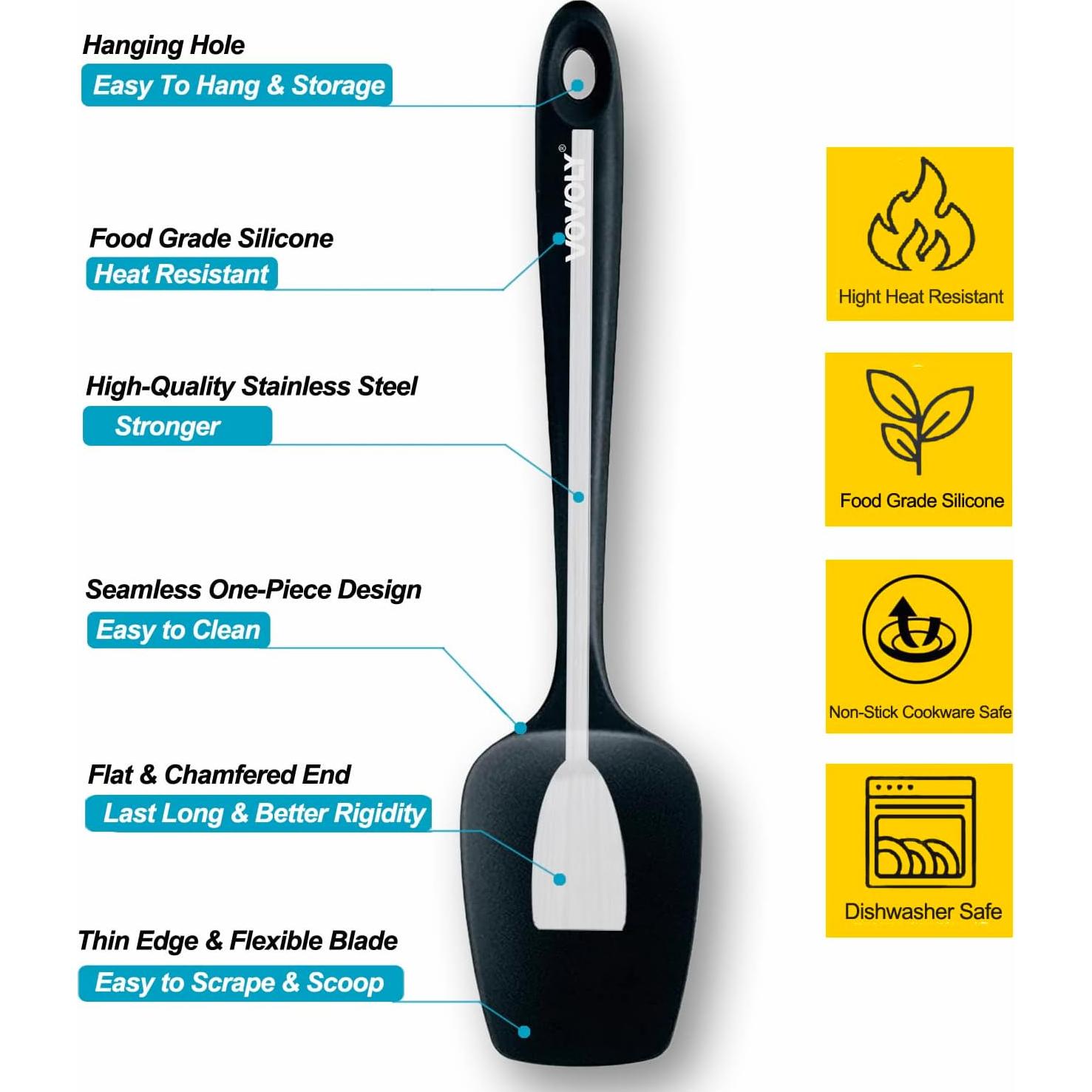 Juego de Espátulas de Silicona Vovoly 3 Piezas Multicolor