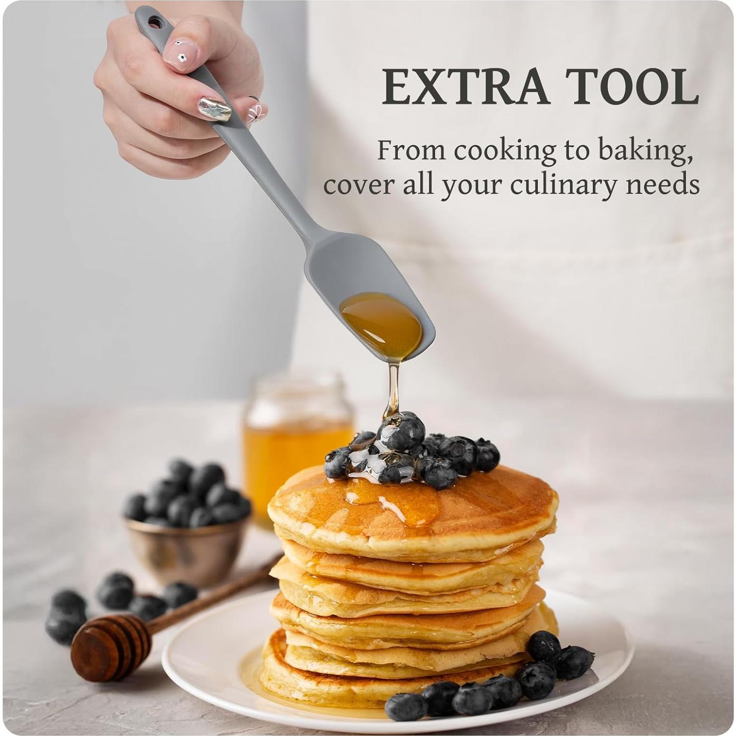 Set de Utensilios de Cocina Kikcoin 43 Piezas Silicona Gris