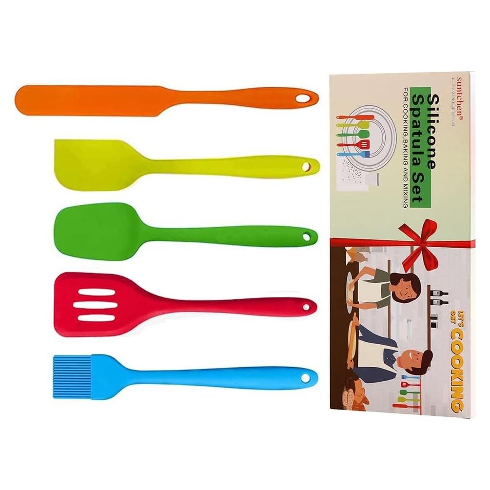 Juego de 5 Espátulas de Silicona Suntchen - Antiadherente y Resistente al Calor