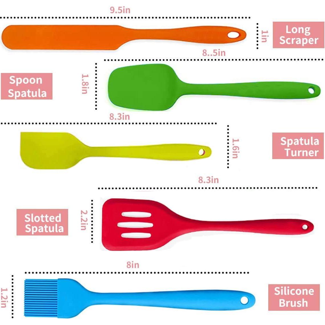 Juego de 5 Espátulas de Silicona Suntchen - Antiadherente y Resistente al Calor