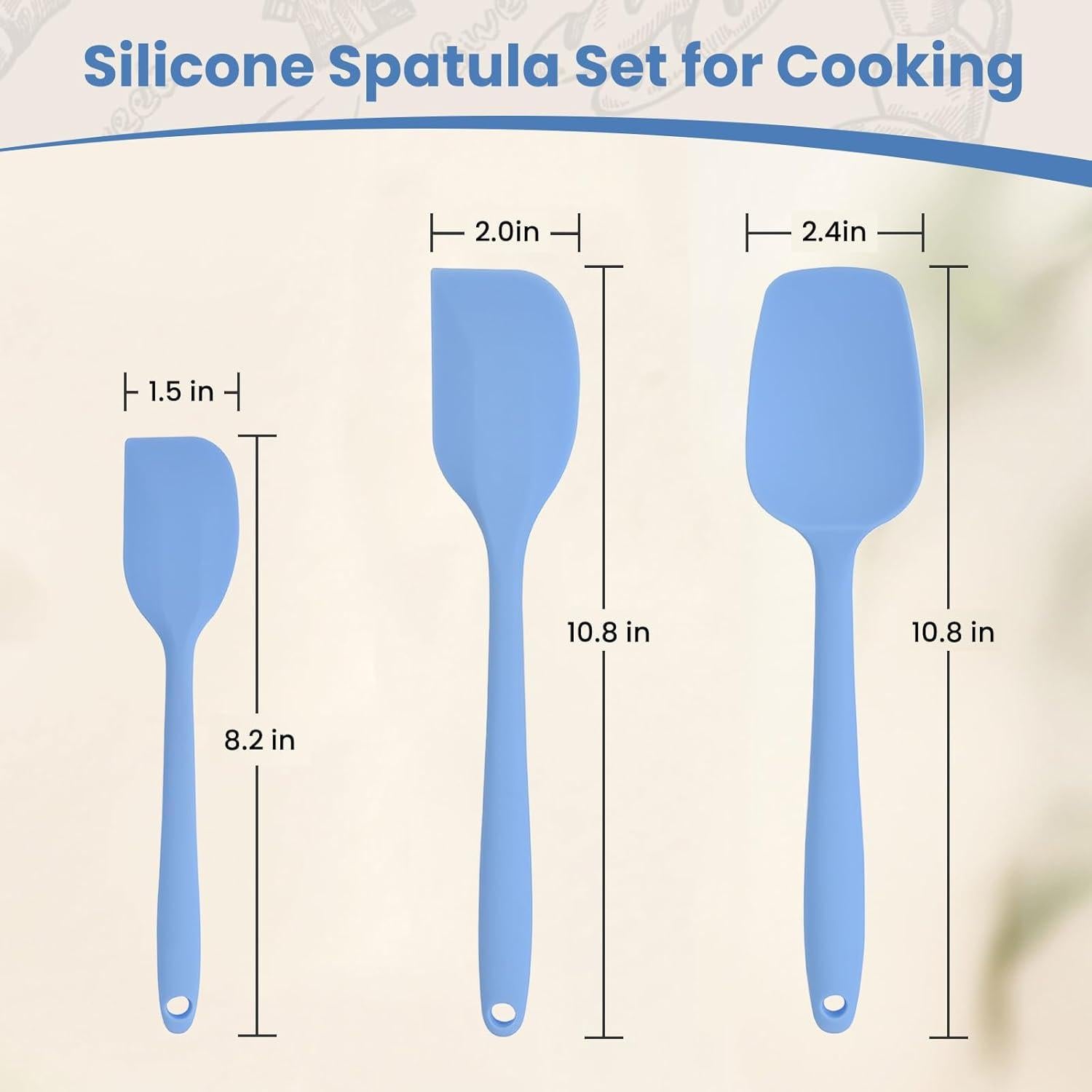 Juego de Espátulas de Silicona Verwohnt 3 Piezas Azul