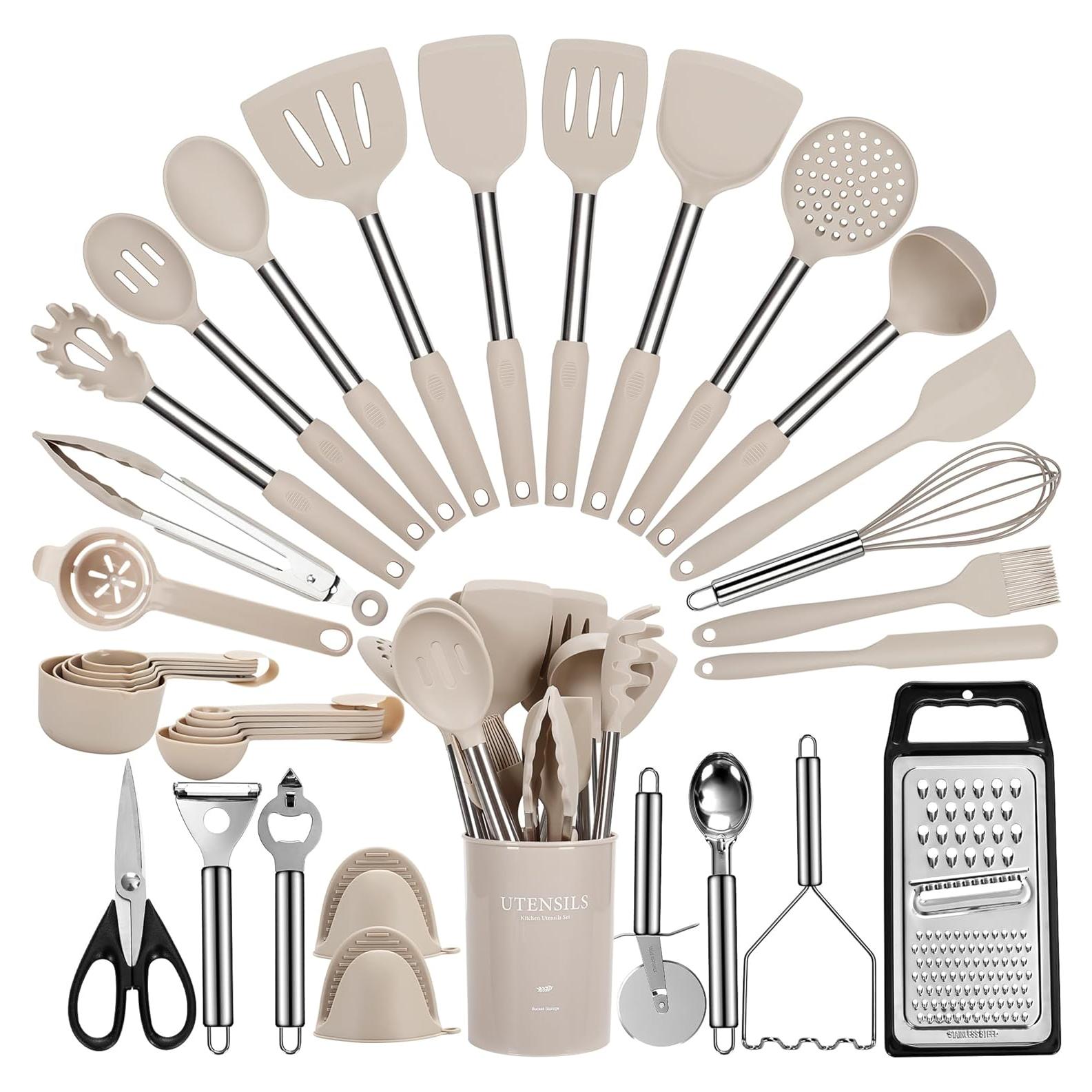 Juego de Utensilios de Cocina Fyvva 35 Piezas Silicona Acero