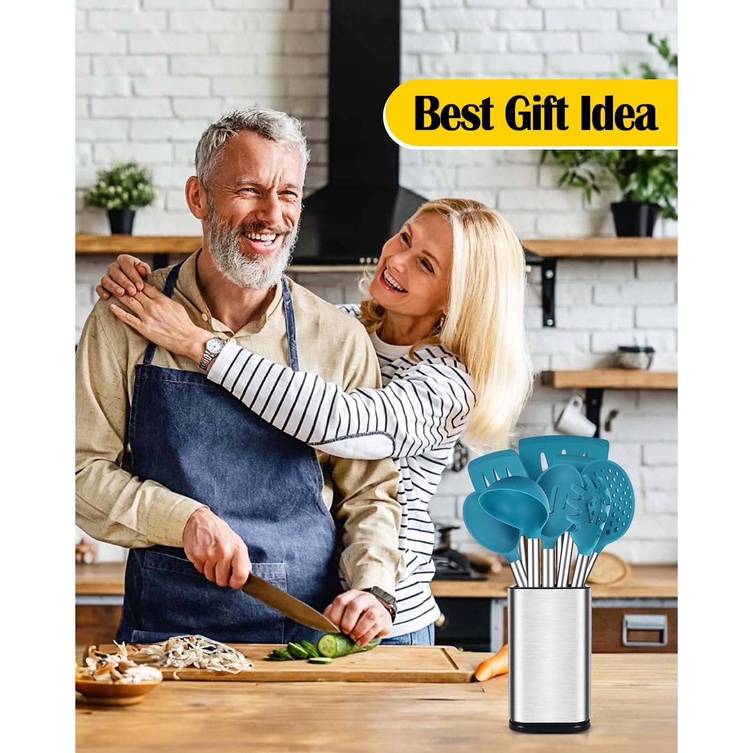 Juego de Utensilios de Cocina BUNDLEPRO 8 Piezas Silicona Azul