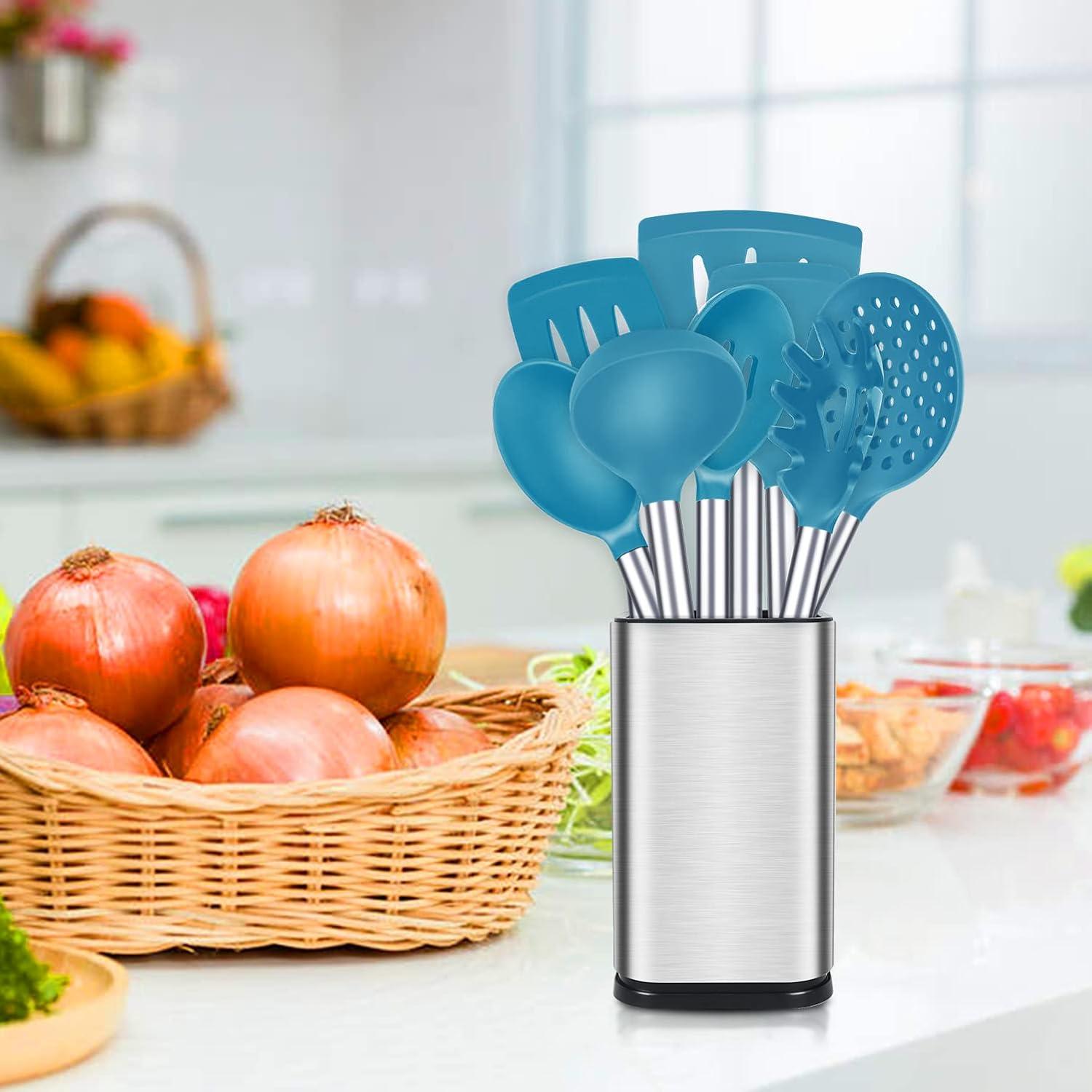 Juego de Utensilios de Cocina BUNDLEPRO 8 Piezas Silicona Azul
