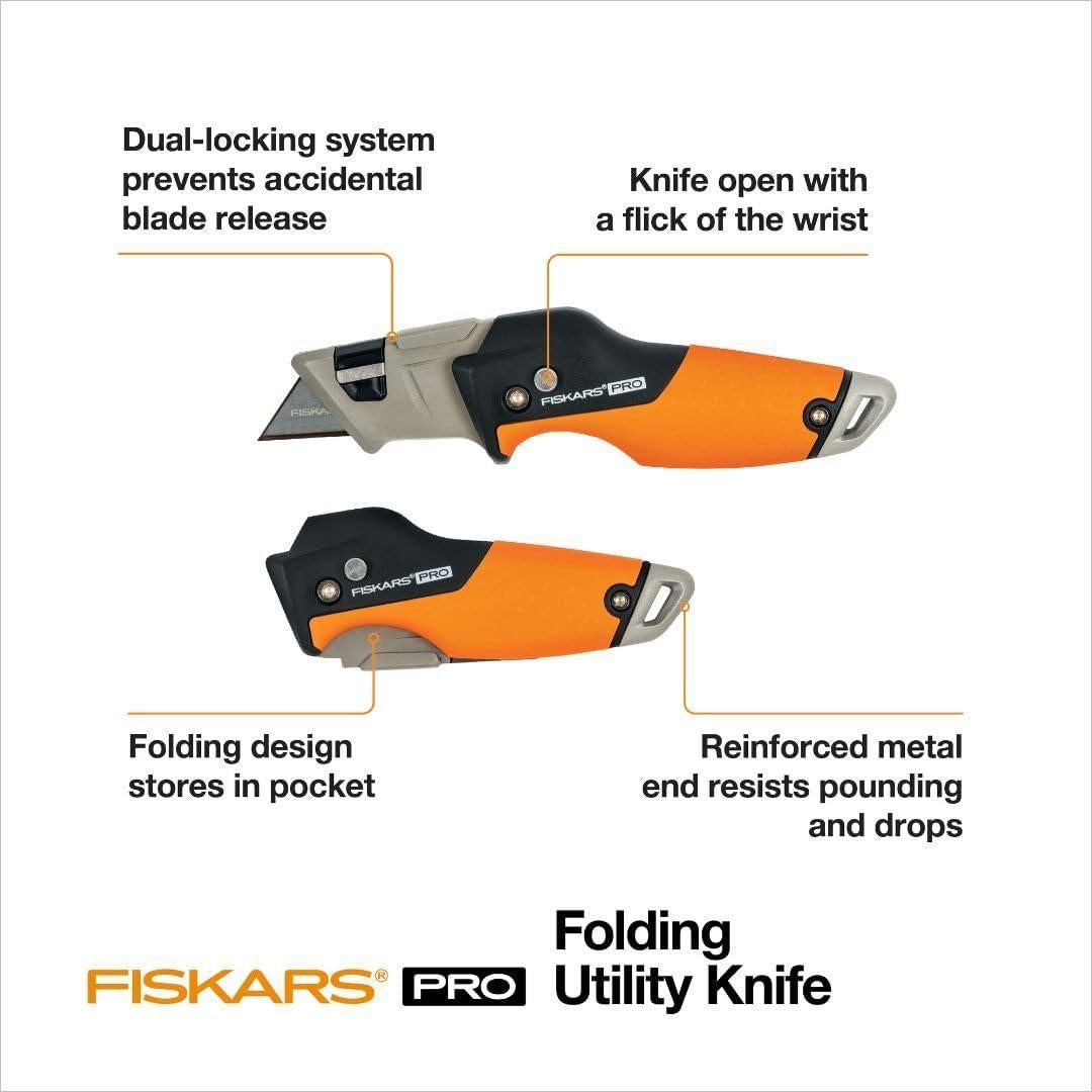Cuchillo Utility Plegable Fiskars Pro 15.88 cm Doble Bloqueo