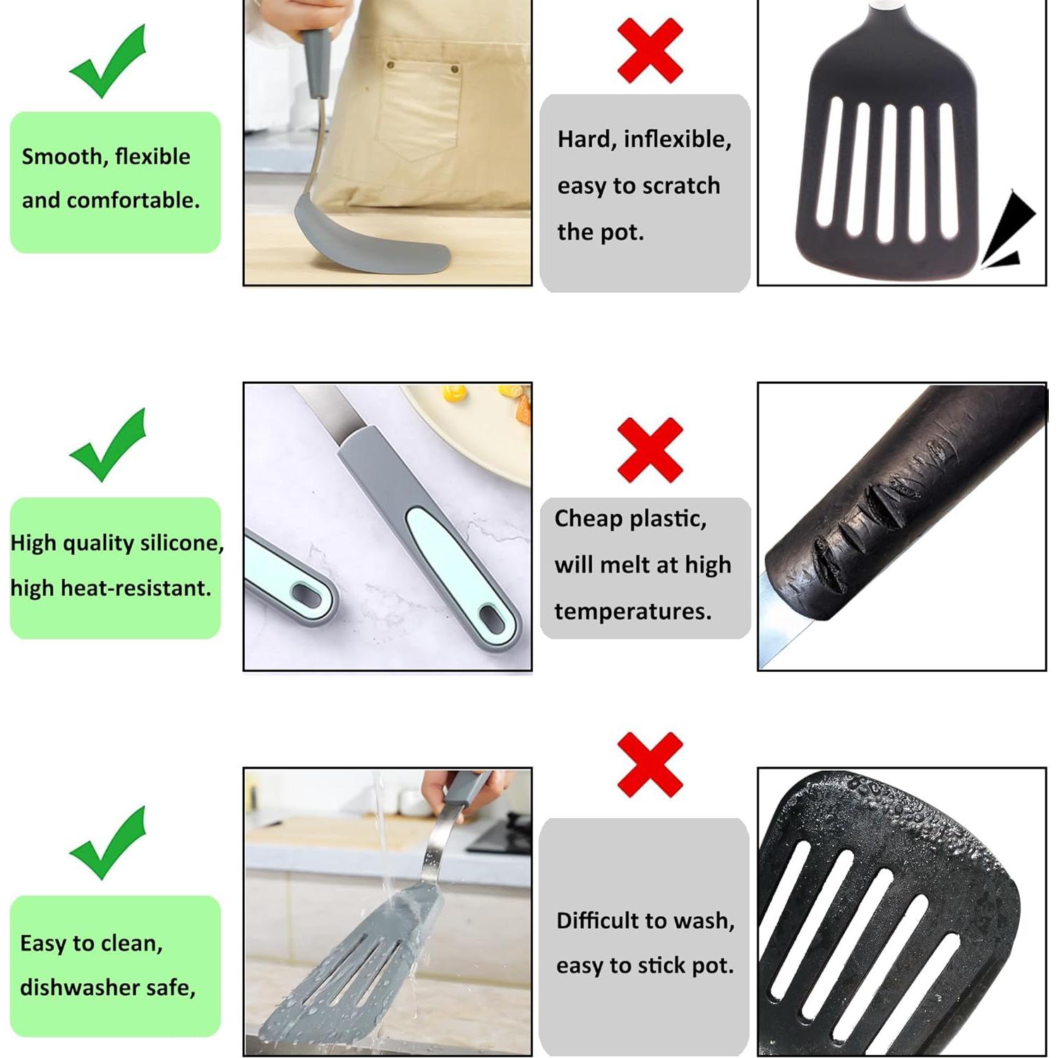 Juego de 5 Espátulas de Silicona To Encounter - Antiadherentes y Resistentes al Calor