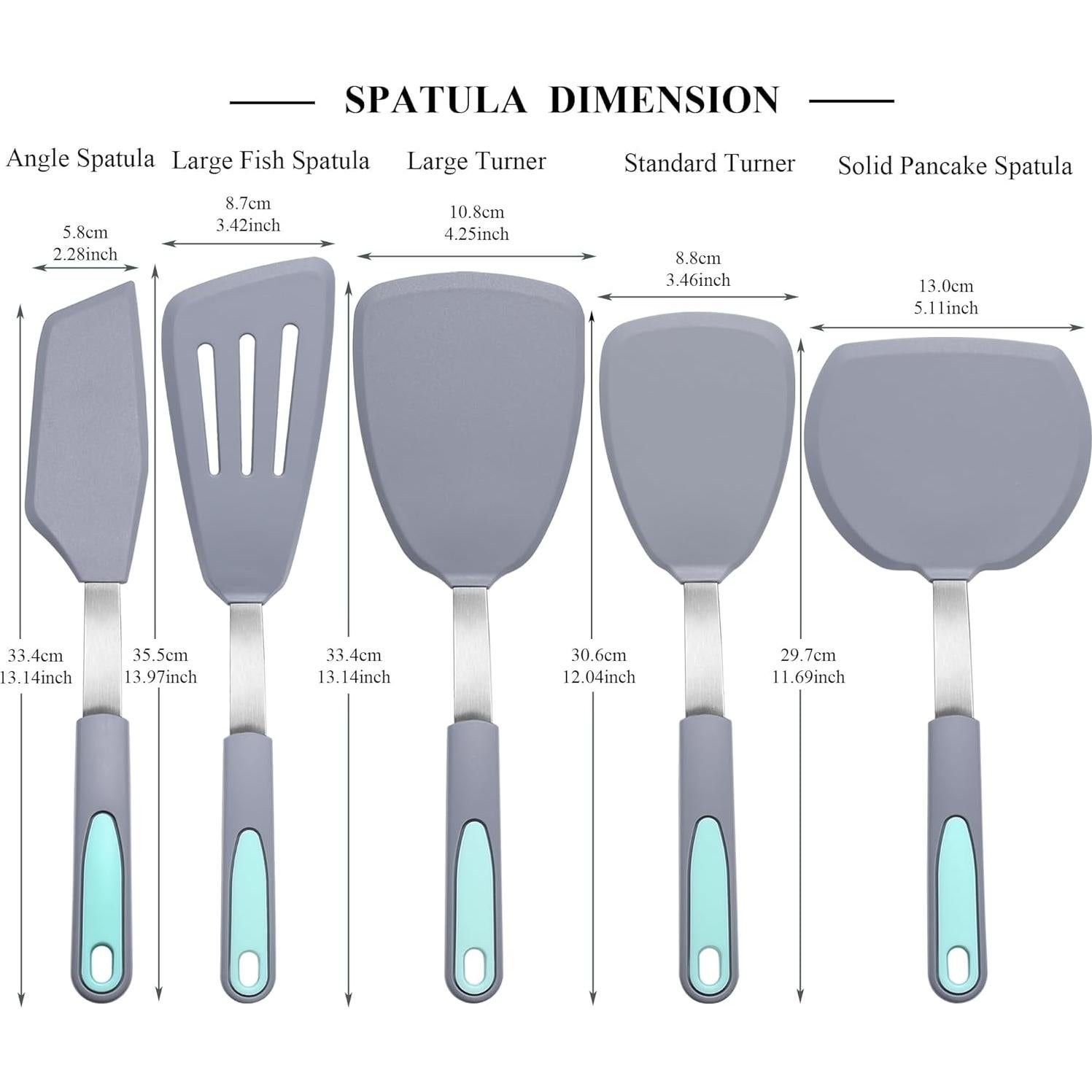 Juego de 5 Espátulas de Silicona To Encounter - Antiadherentes y Resistentes al Calor